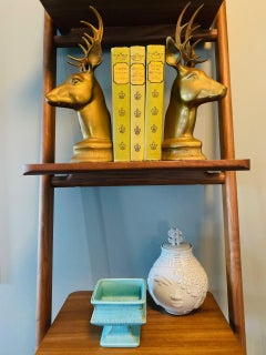 Mid Century Vintage Brass Stag Bookends