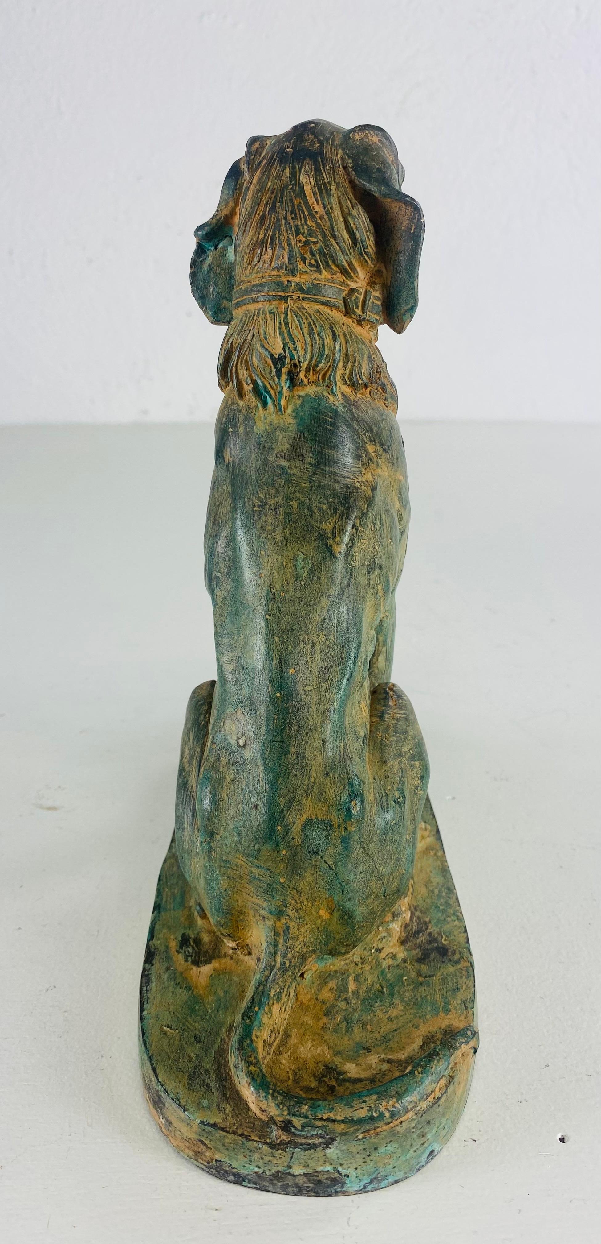 Americano Scultura in bronzo di metà secolo di un cane da caccia in vendita