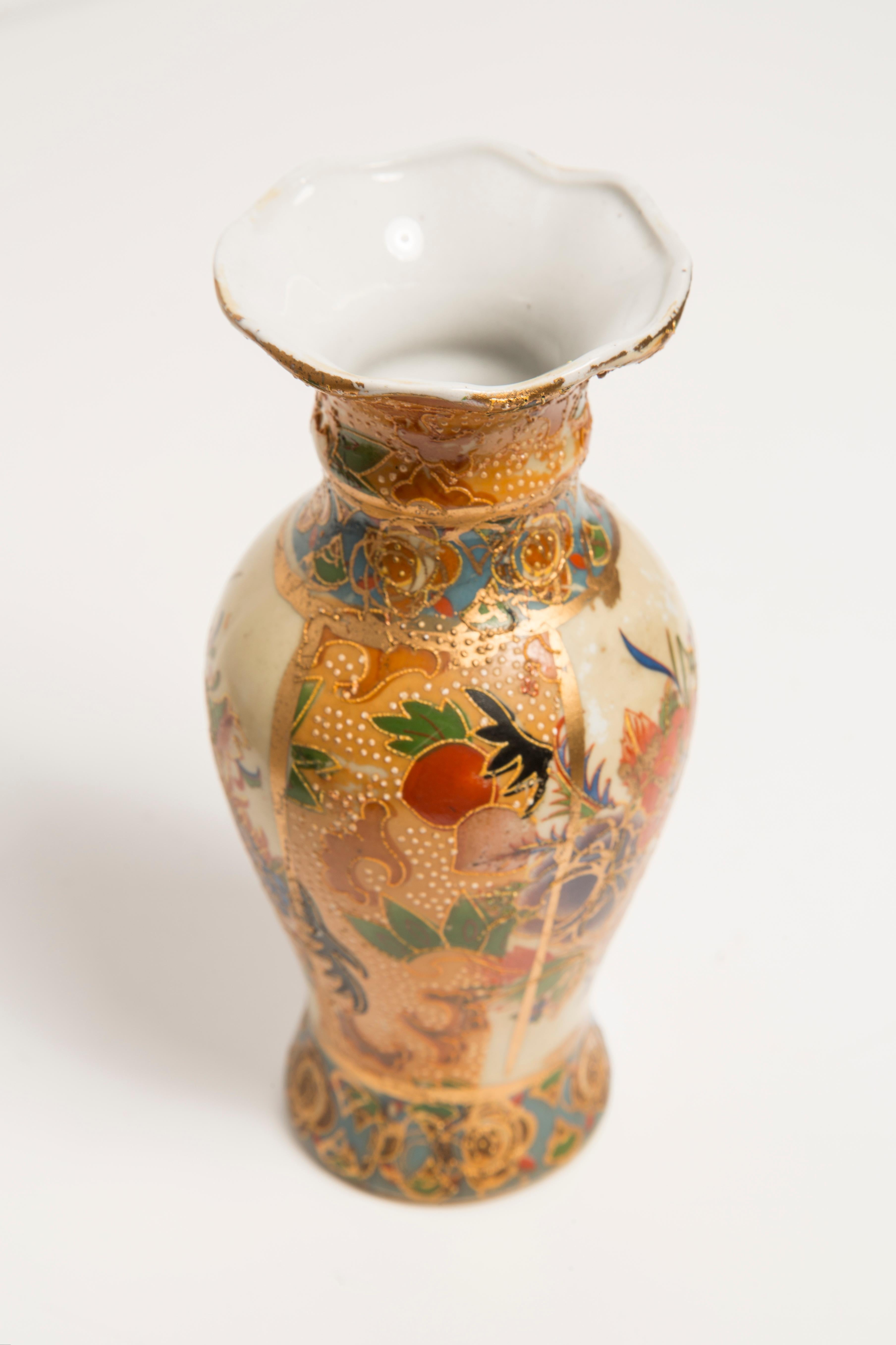 Midcentury Vintage Brown and Orange Chinese Mini Vase, 1960s For Sale 2