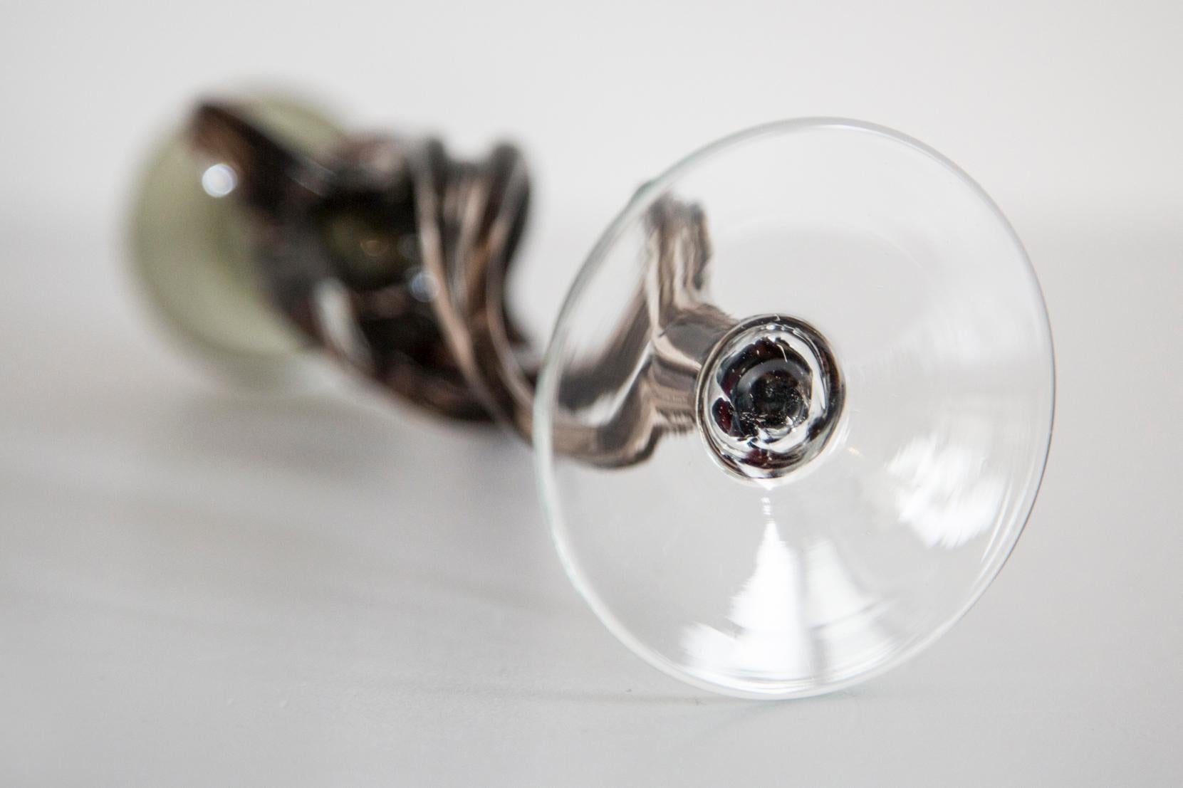 20th Century Mid Century Vintage Brown Artistic Glass Vase, Candlestick, Europe, 1970s For Sale