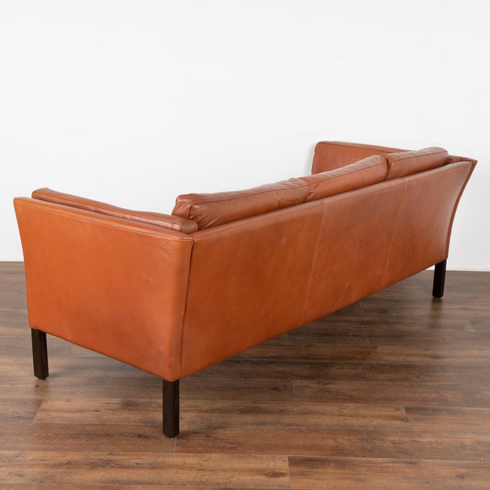 Midcentury Vintage Brown Leather Set, 3-Seat Sofa and 2-Seat Loveseat, 1970s 4