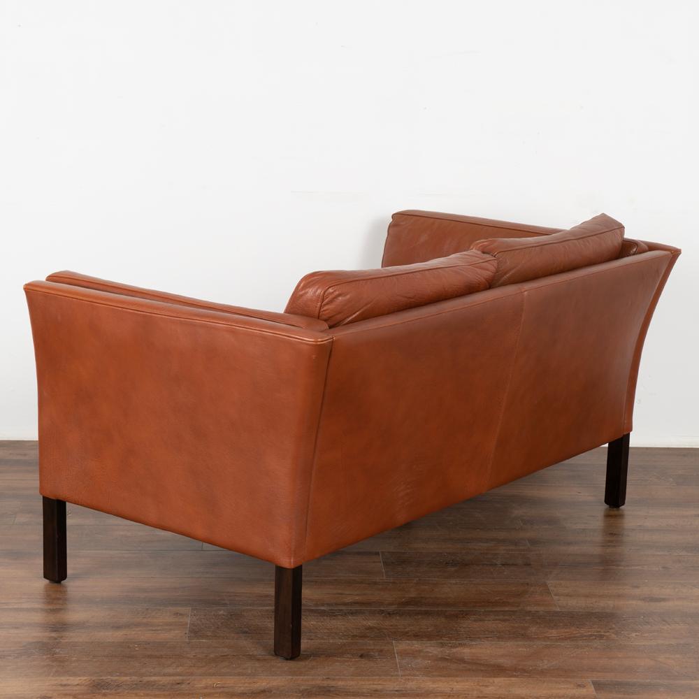 Midcentury Vintage Brown Leather Set, 3-Seat Sofa and 2-Seat Loveseat, 1970s 5
