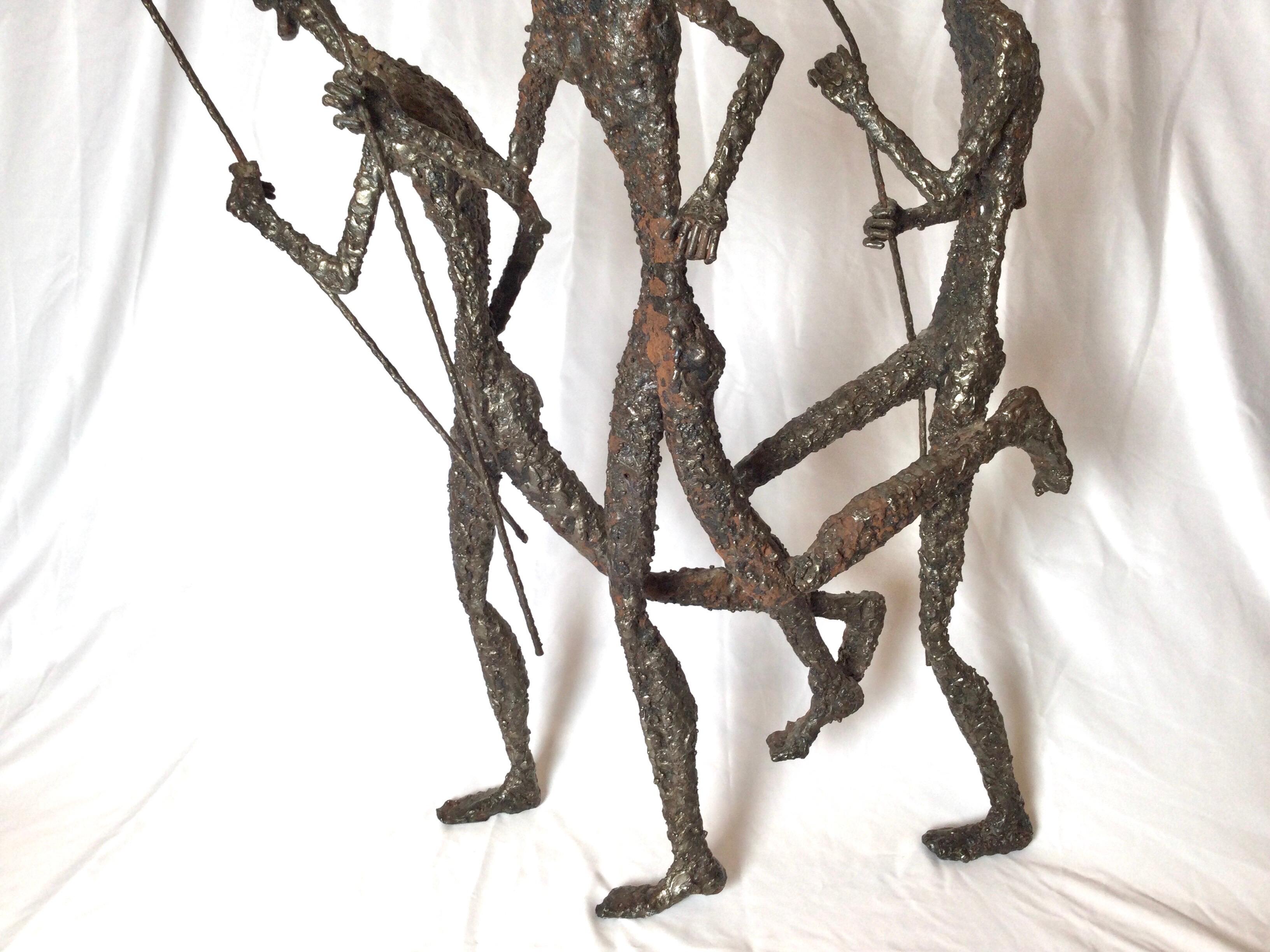 Steel Mid Century Vintage Brutalist Textured Metal Sculpture by Daniel Gluck