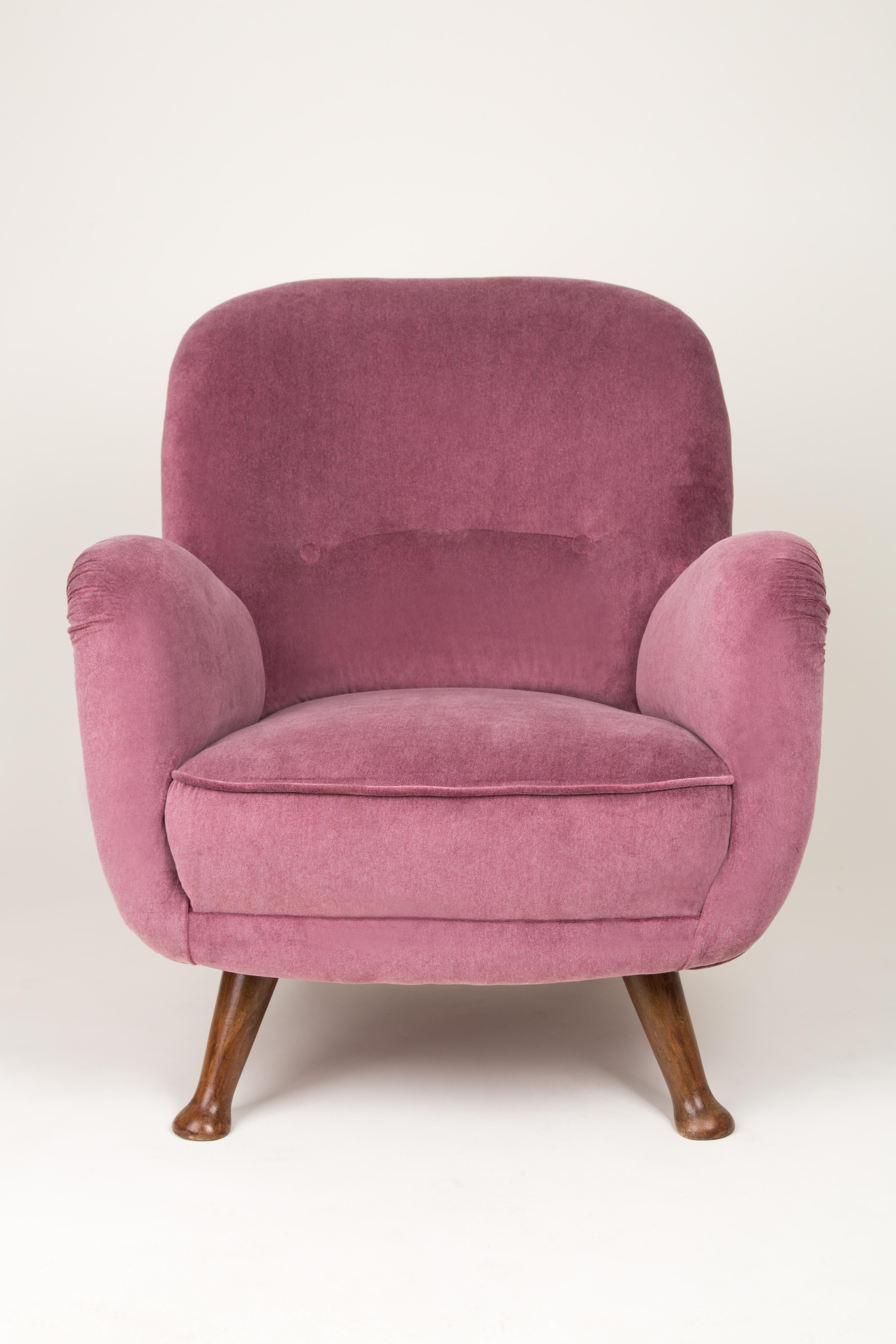 Mid-Century Modern Grand fauteuil bourgogne vintage du milieu du siècle, Europe, années 1960 en vente