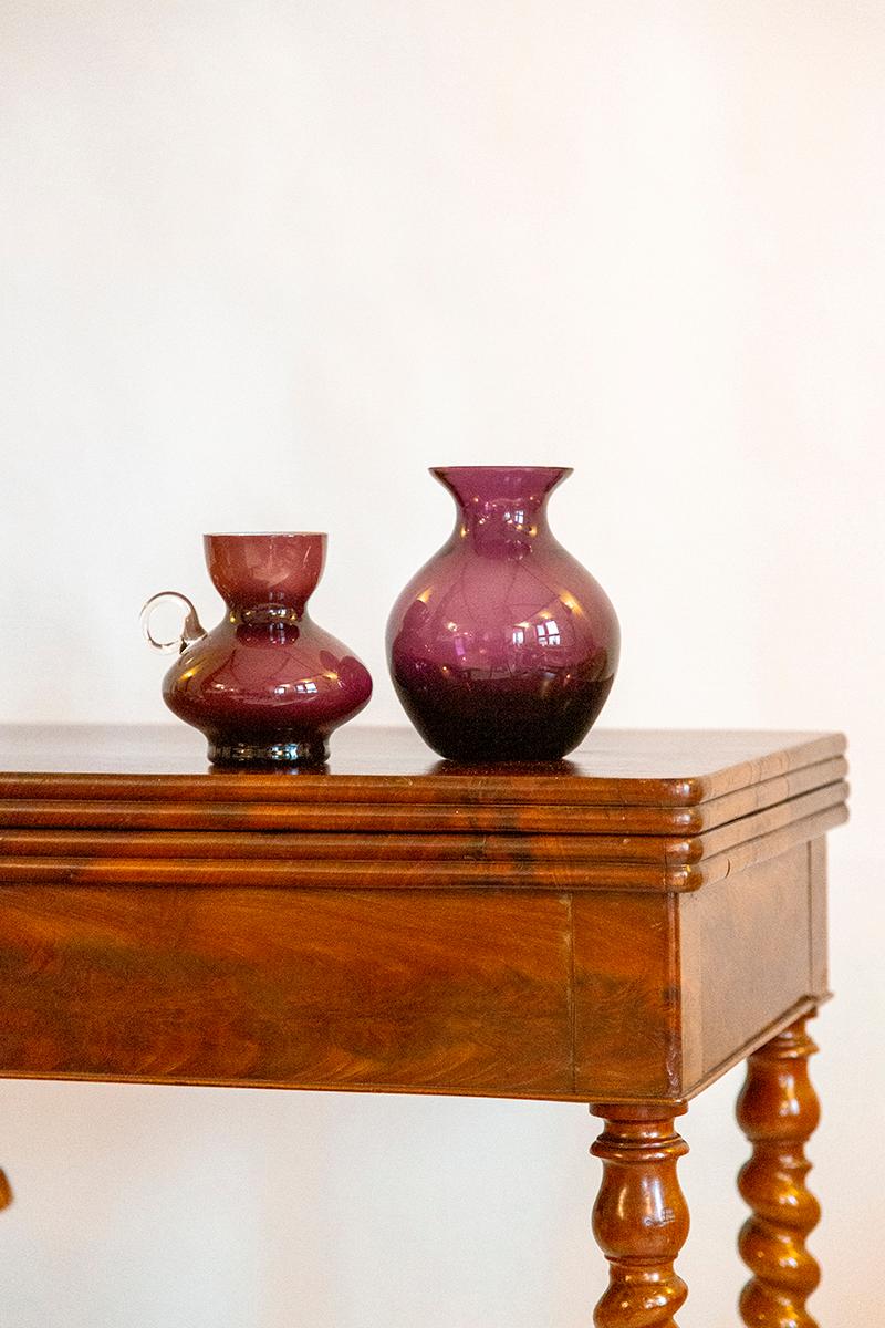 Polish Mid Century Vintage Burgundy Purple Vase, Europe, 1960s For Sale
