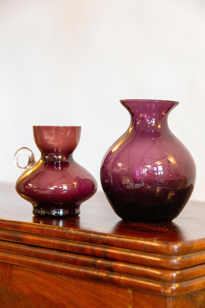 20ième siècle Vase vintage du milieu du siècle, violet bourgogne, Europe, années 1960 en vente