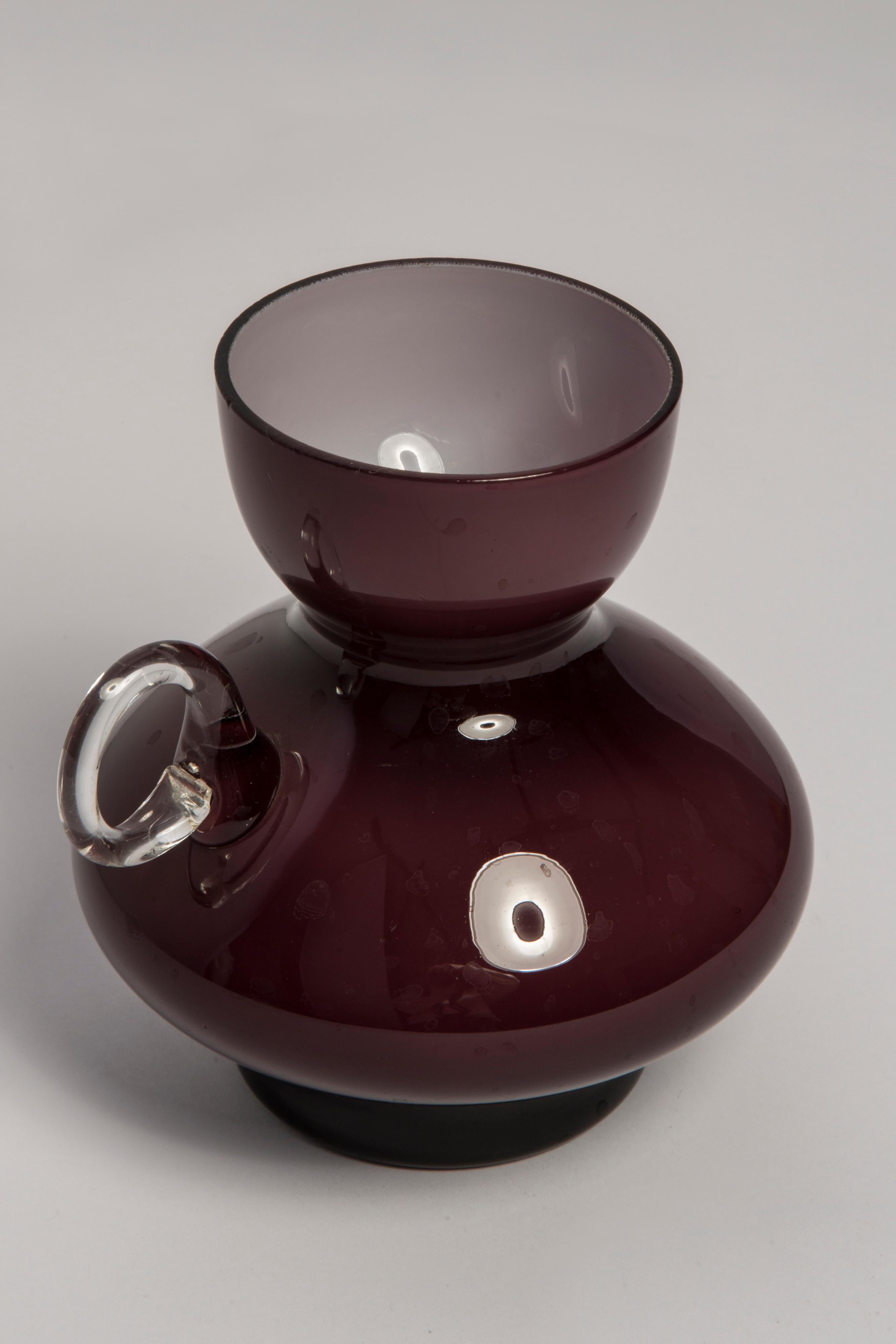 Mid Century Vintage Burgundy Purple Vase, Europe, 1960s For Sale 1