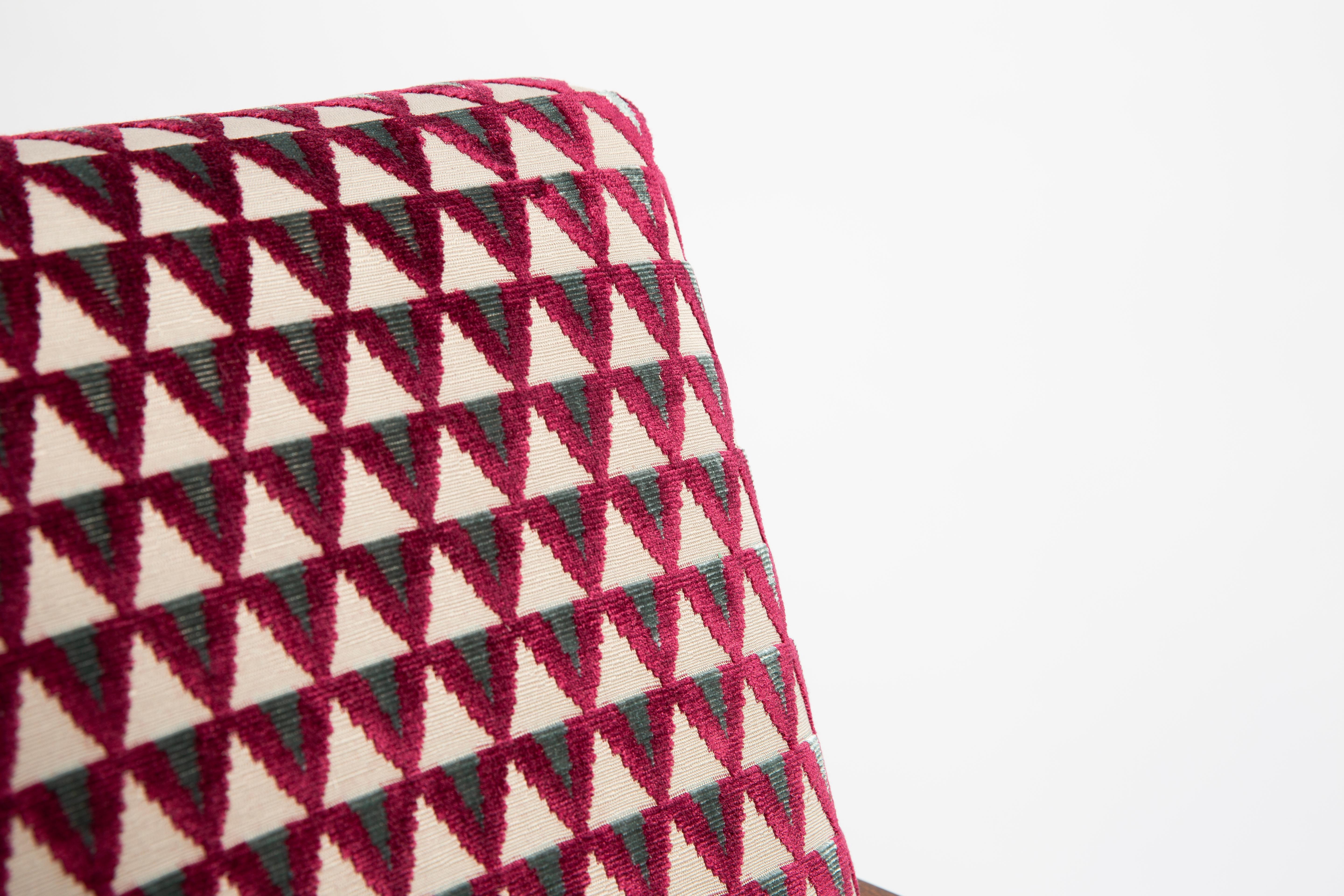 Poltrona Mid Century Vintage BW-14, velluto viola Amuleto Dedar, anni '60 in vendita 2