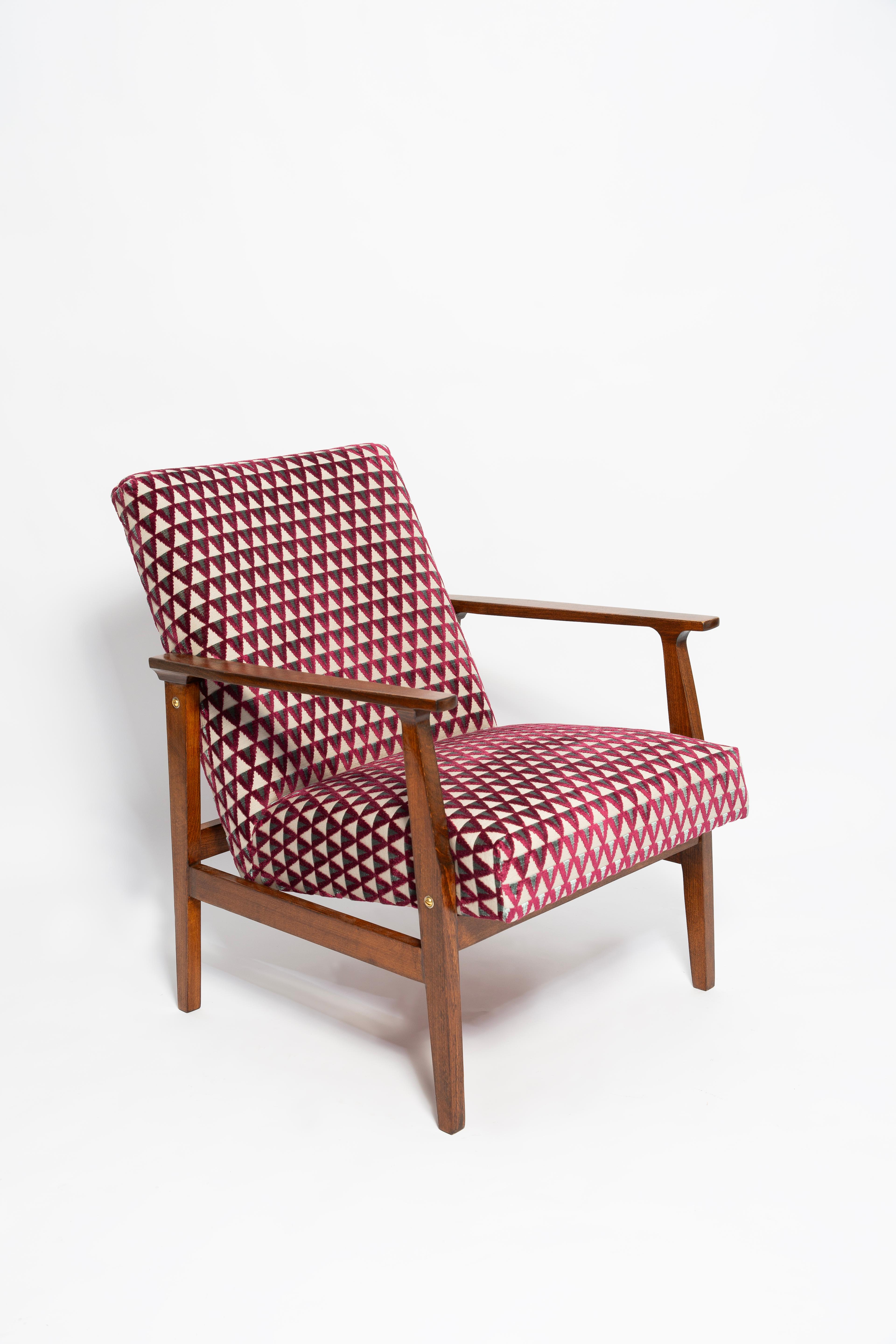 Mid-Century moderno Poltrona Mid Century Vintage BW-14, velluto viola Amuleto Dedar, anni '60 in vendita