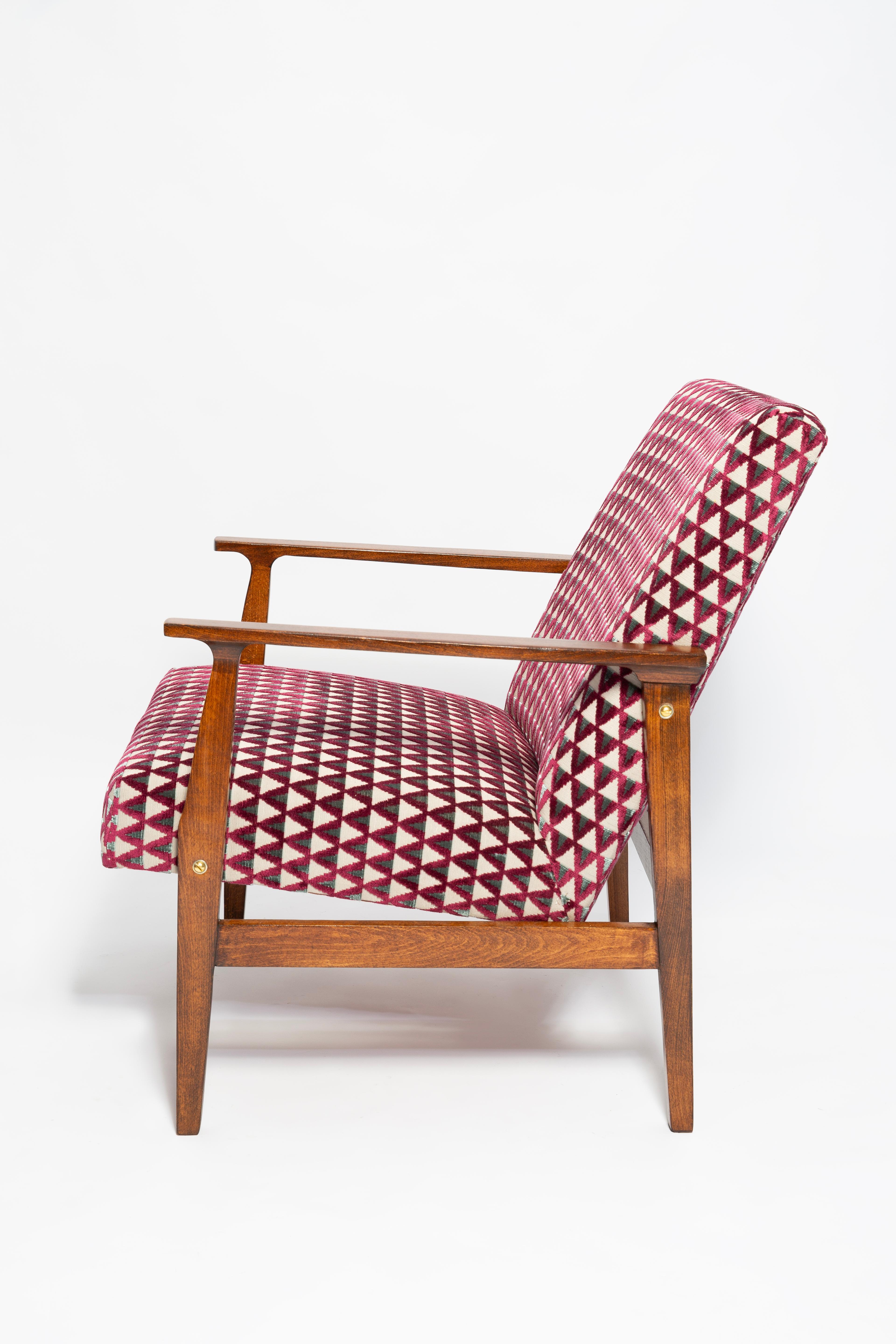 Poltrona Mid Century Vintage BW-14, velluto viola Amuleto Dedar, anni '60 In condizioni ottime in vendita a 05-080 Hornowek, PL