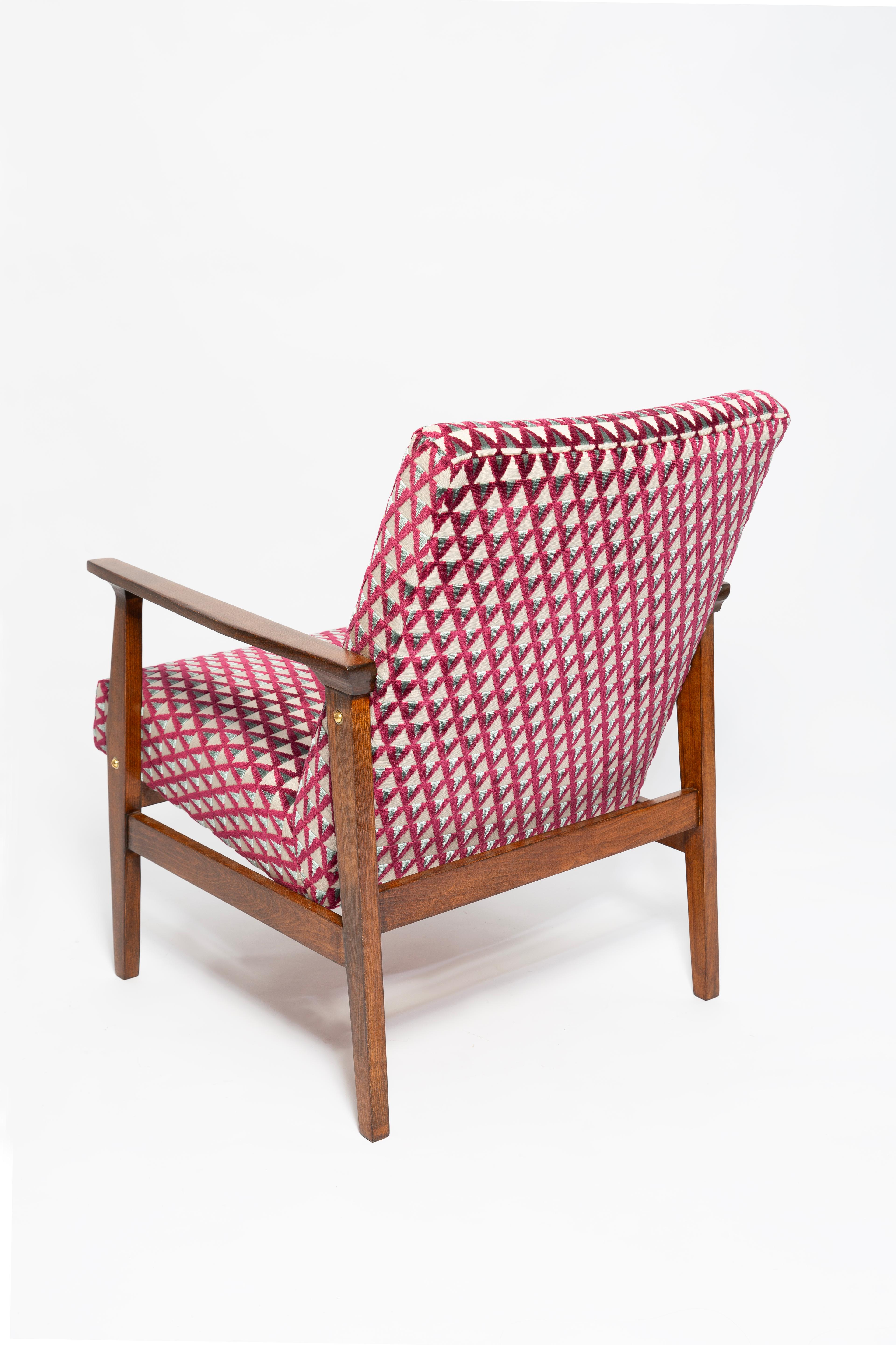 XX secolo Poltrona Mid Century Vintage BW-14, velluto viola Amuleto Dedar, anni '60 in vendita