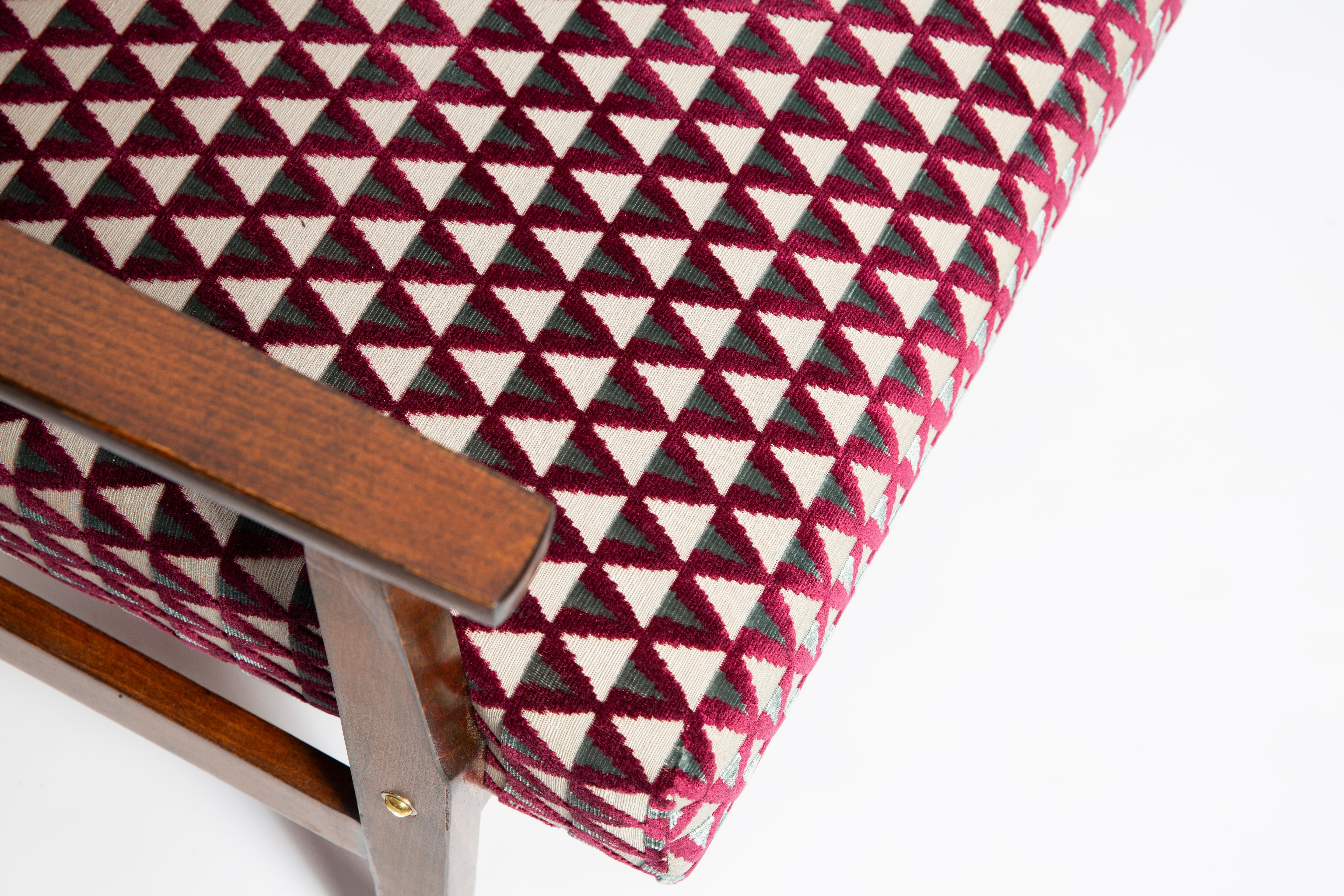 Poltrona Mid Century Vintage BW-14, velluto viola Amuleto Dedar, anni '60 in vendita 1