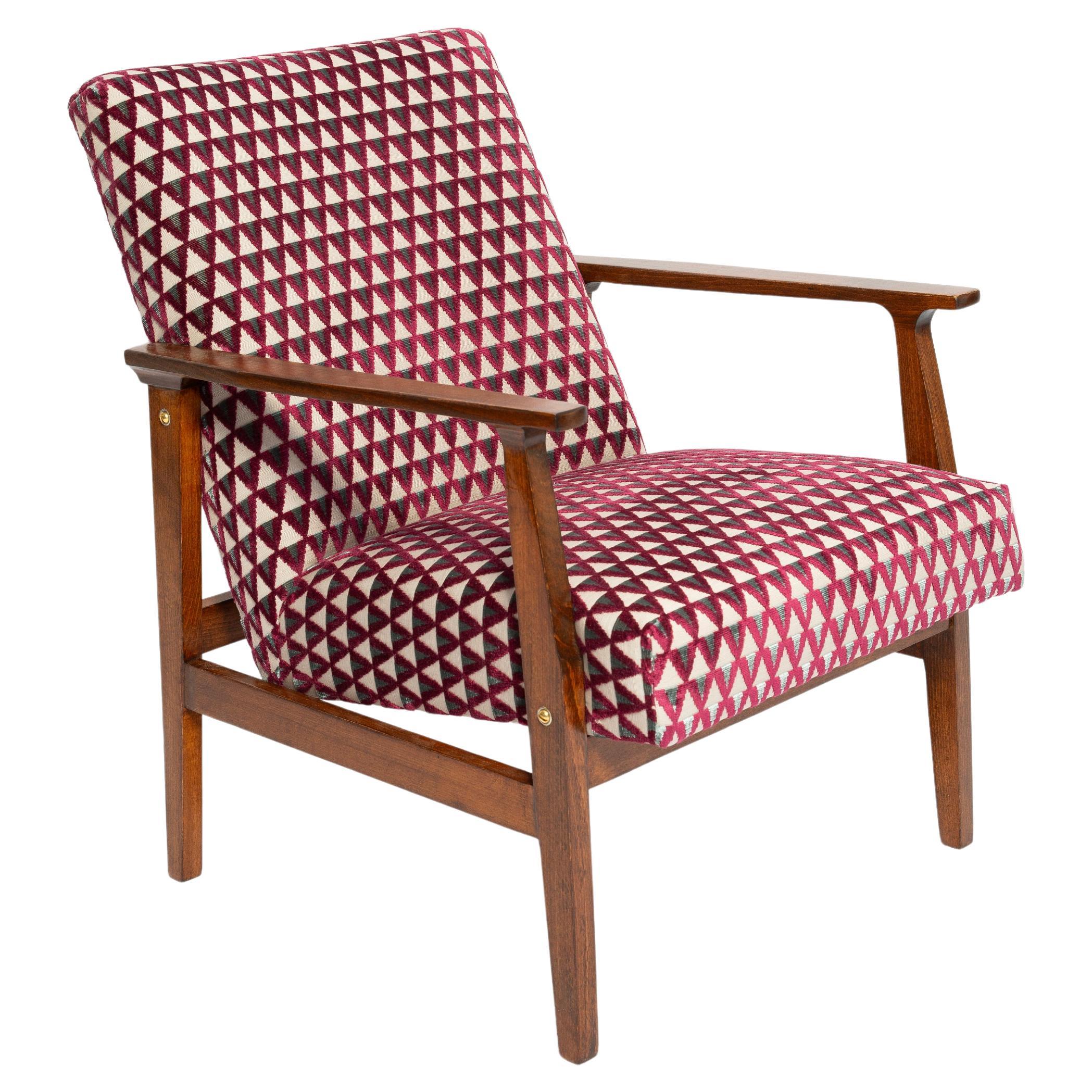 Poltrona Mid Century Vintage BW-14, velluto viola Amuleto Dedar, anni '60 in vendita