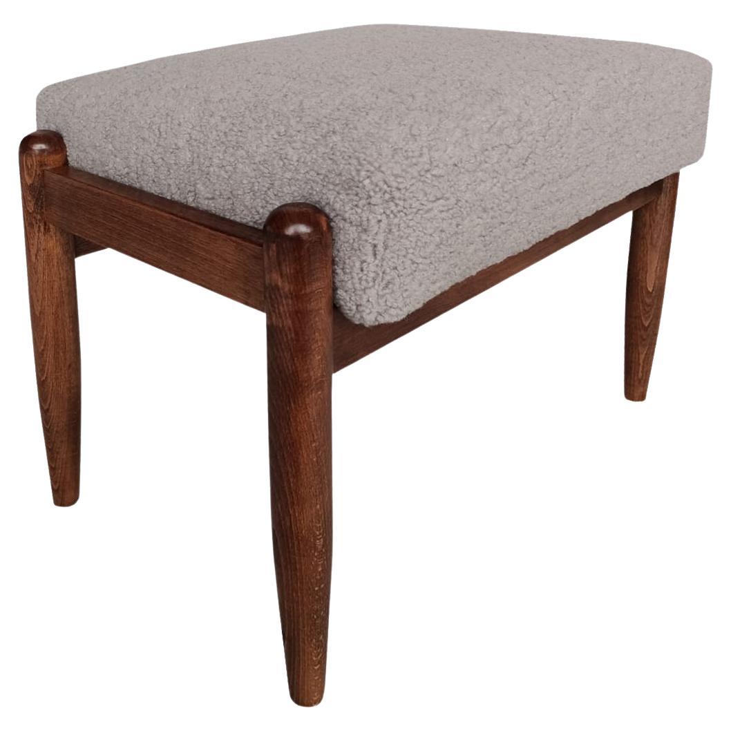 Mid Century Vintage Camel Boucle Vintage Stool, Edmund Homa, Europe, 1960s