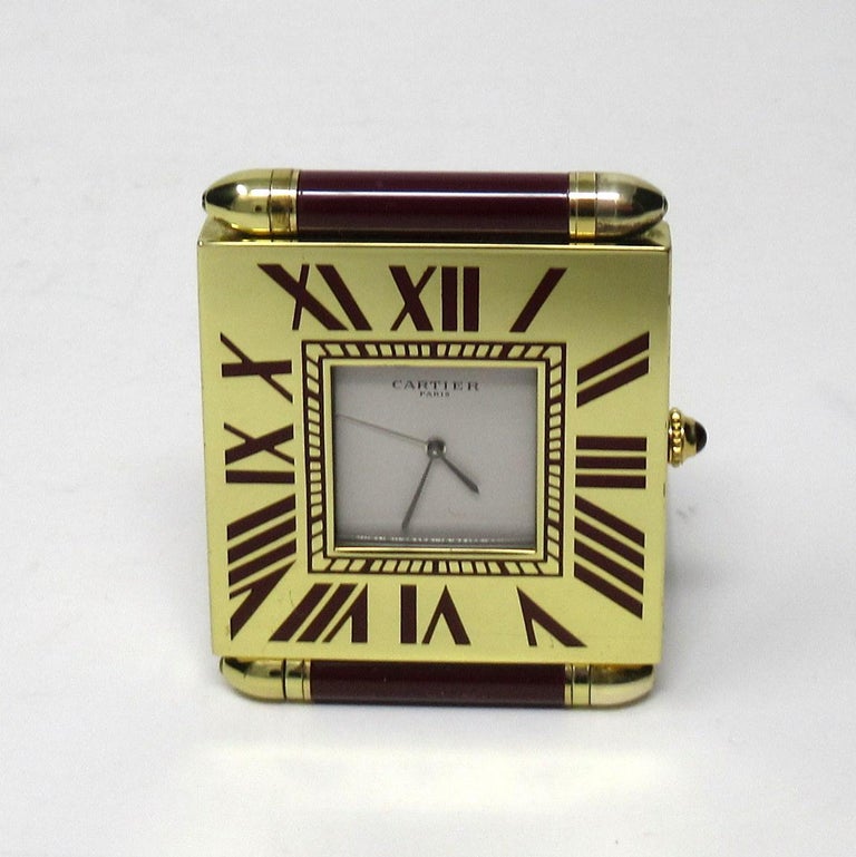 Mid Century Vintage Cartier Paris French Quartz Quadrant Traveling