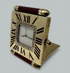 Mid Century Vintage Cartier Paris French Quartz Quadrant Traveling Alarm Clock