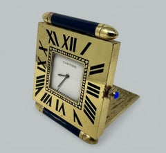 Mid Century Vintage Cartier Paris French Quartz Quadrant Traveling Alarm Clock