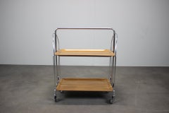 Mid-Century Vintage Chrome and Folding Serving Trolley, 1950's
