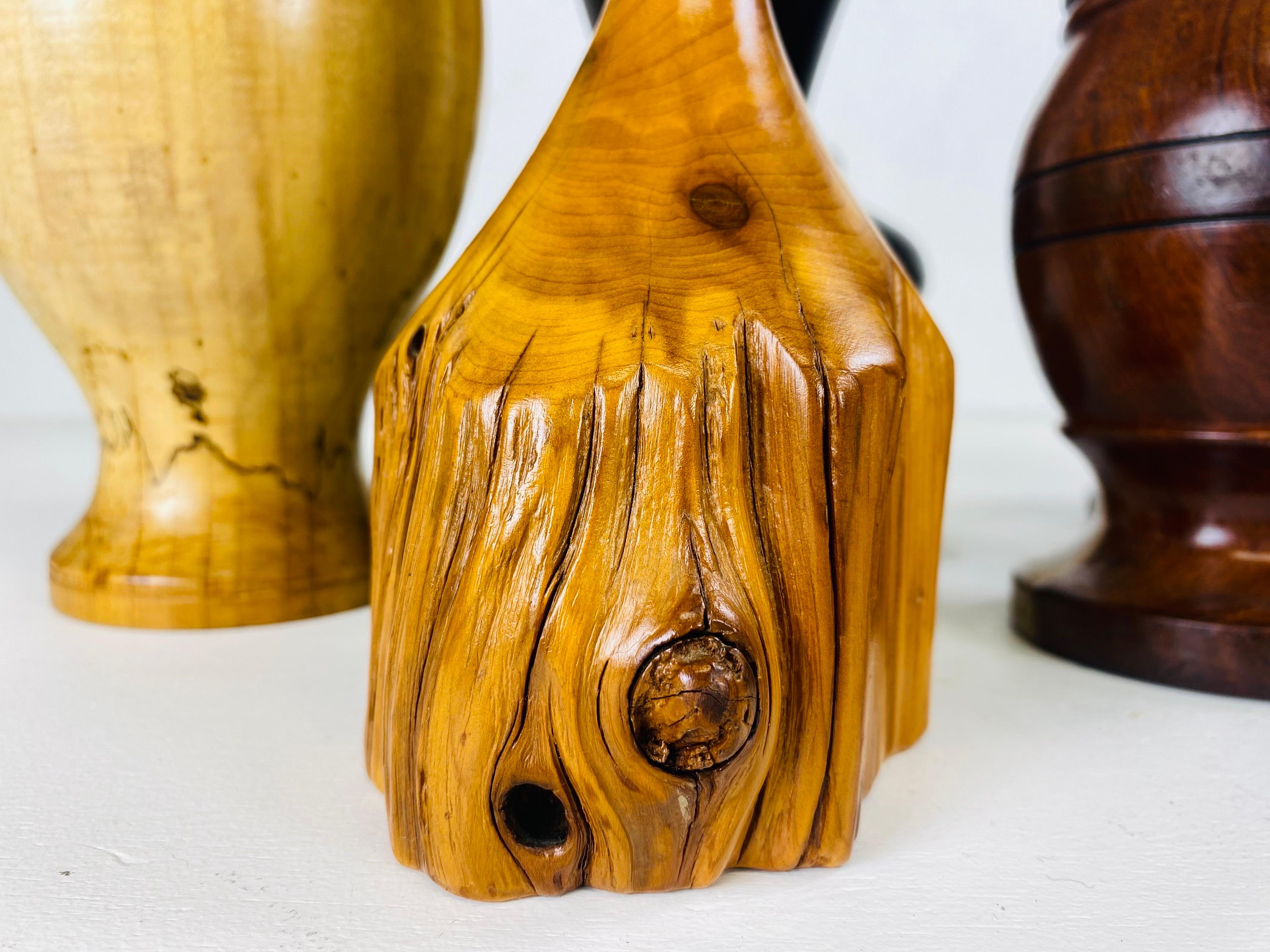Mid-Century Modern Mid century vintage collection of hand turn wooden vessels. For Sale