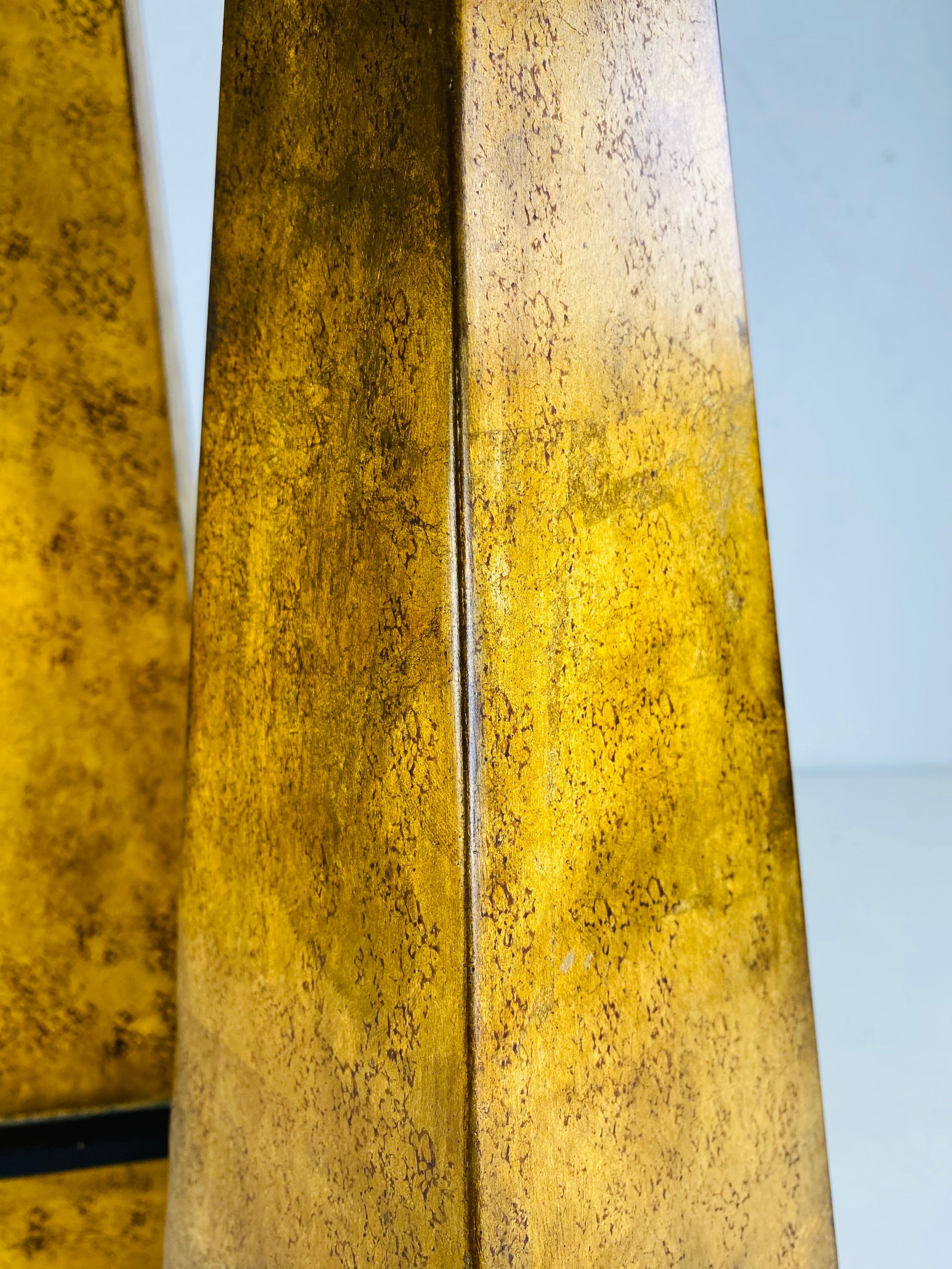 Egyptian Revival Mid century vintage complementary pair of wooden obelisks