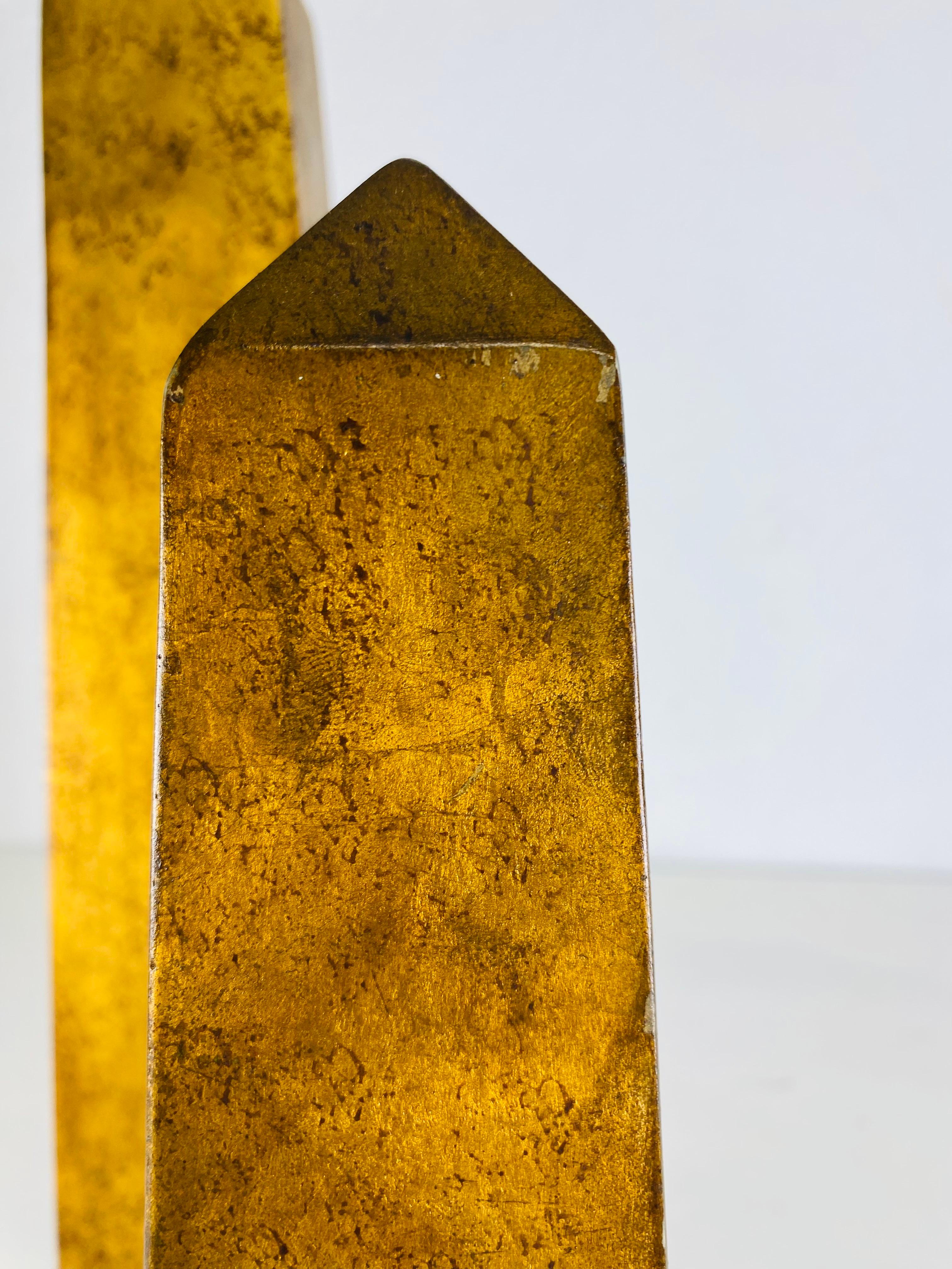 Late 20th Century Mid century vintage complementary pair of wooden obelisks