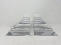 Serre-livres vintage en cristal du milieu du siècle dans le style de Cartier