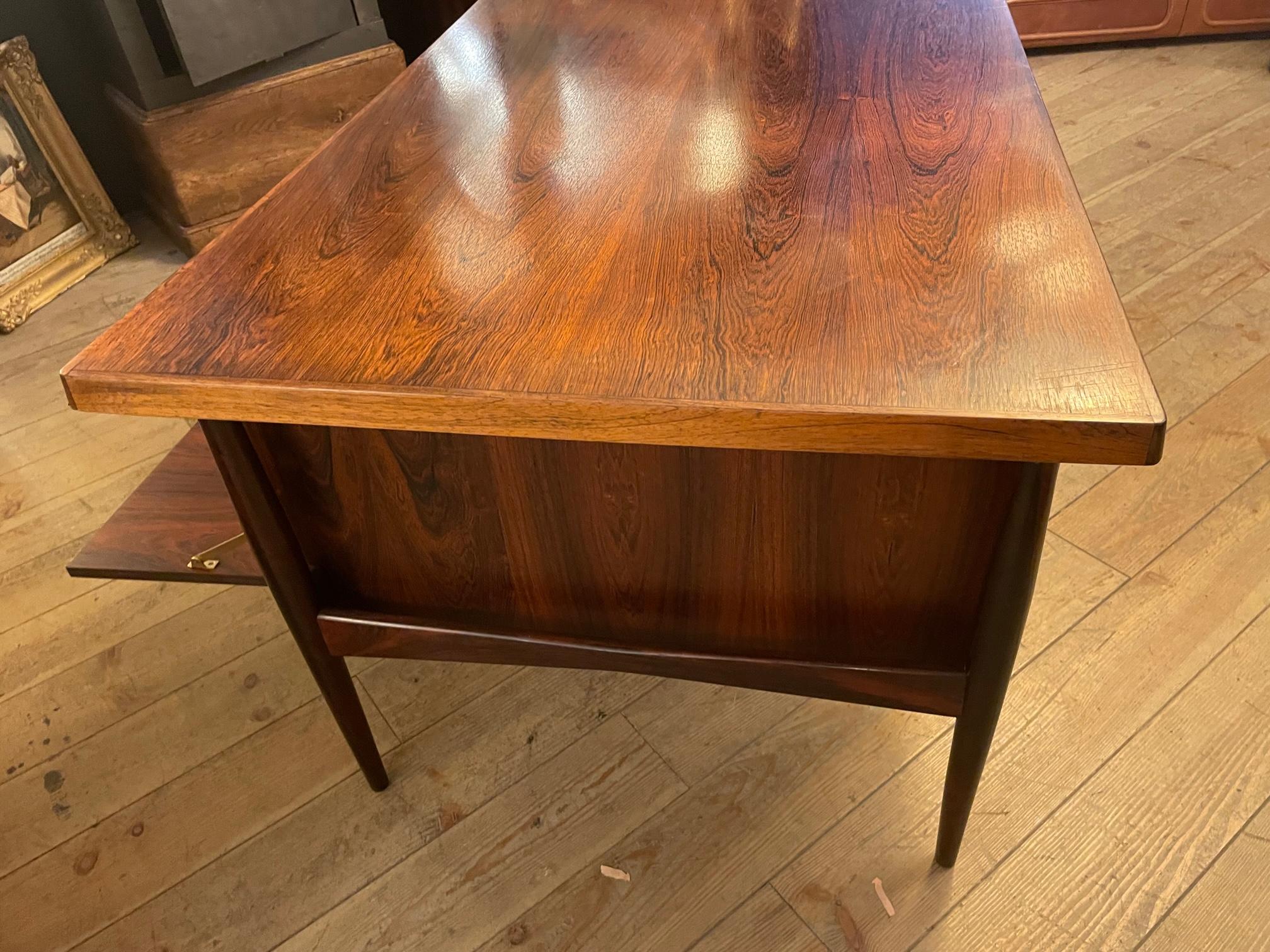 Mid Century Vintage Danish Rosewood Desk by Arne Vodder 4