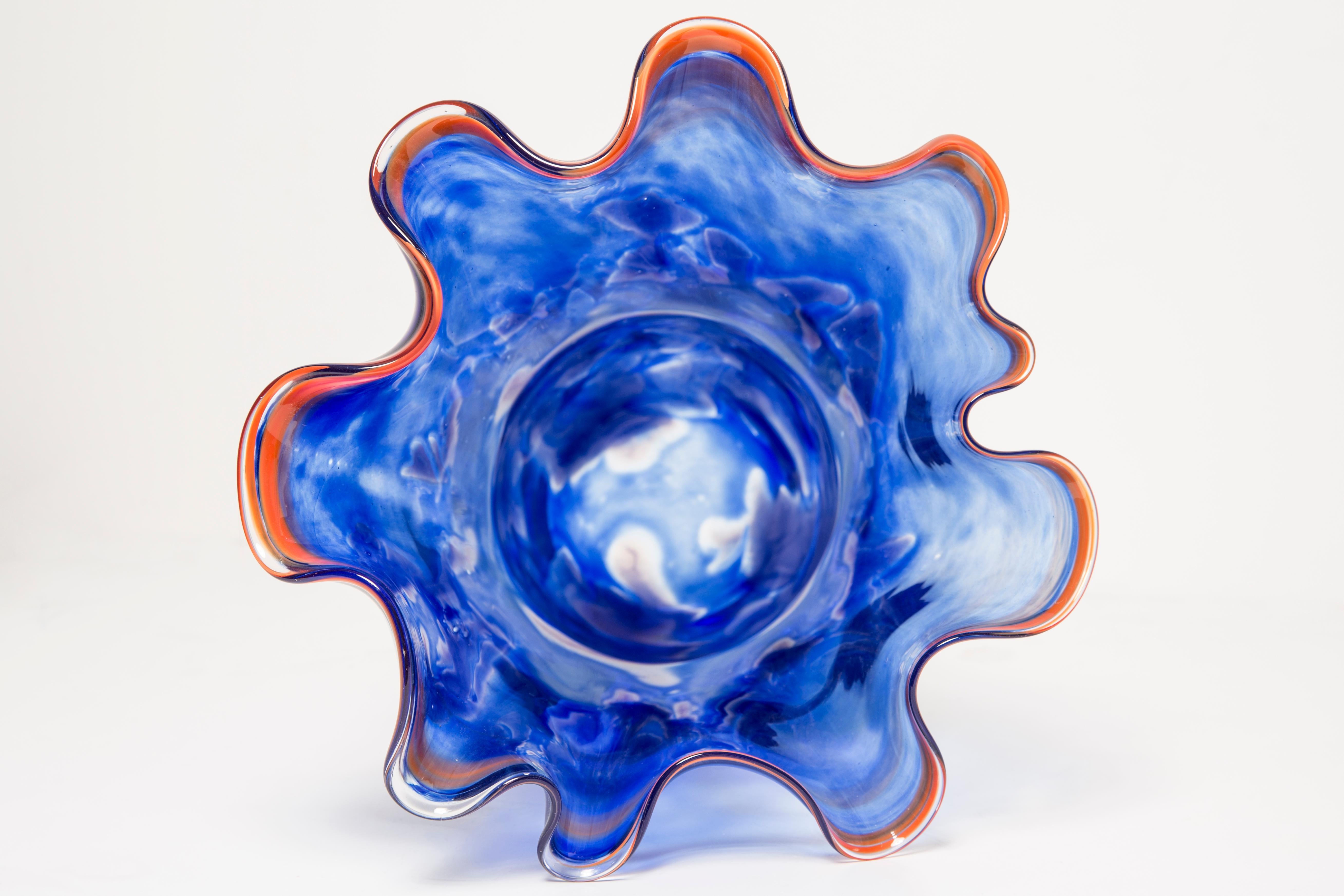 Mid Century Vintage Dark Blue Vase, Italy, 1960s 2