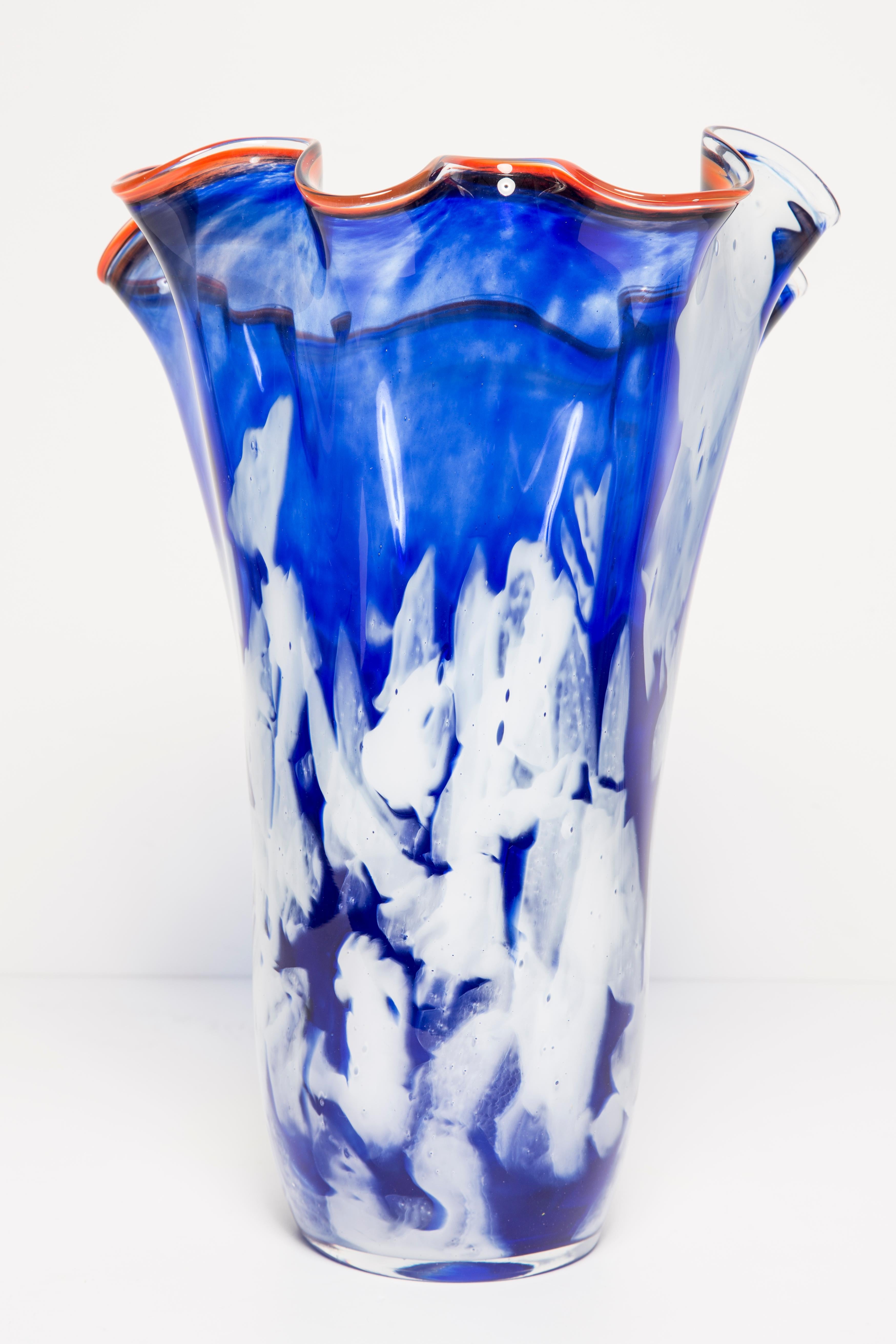 dark blue glass vase