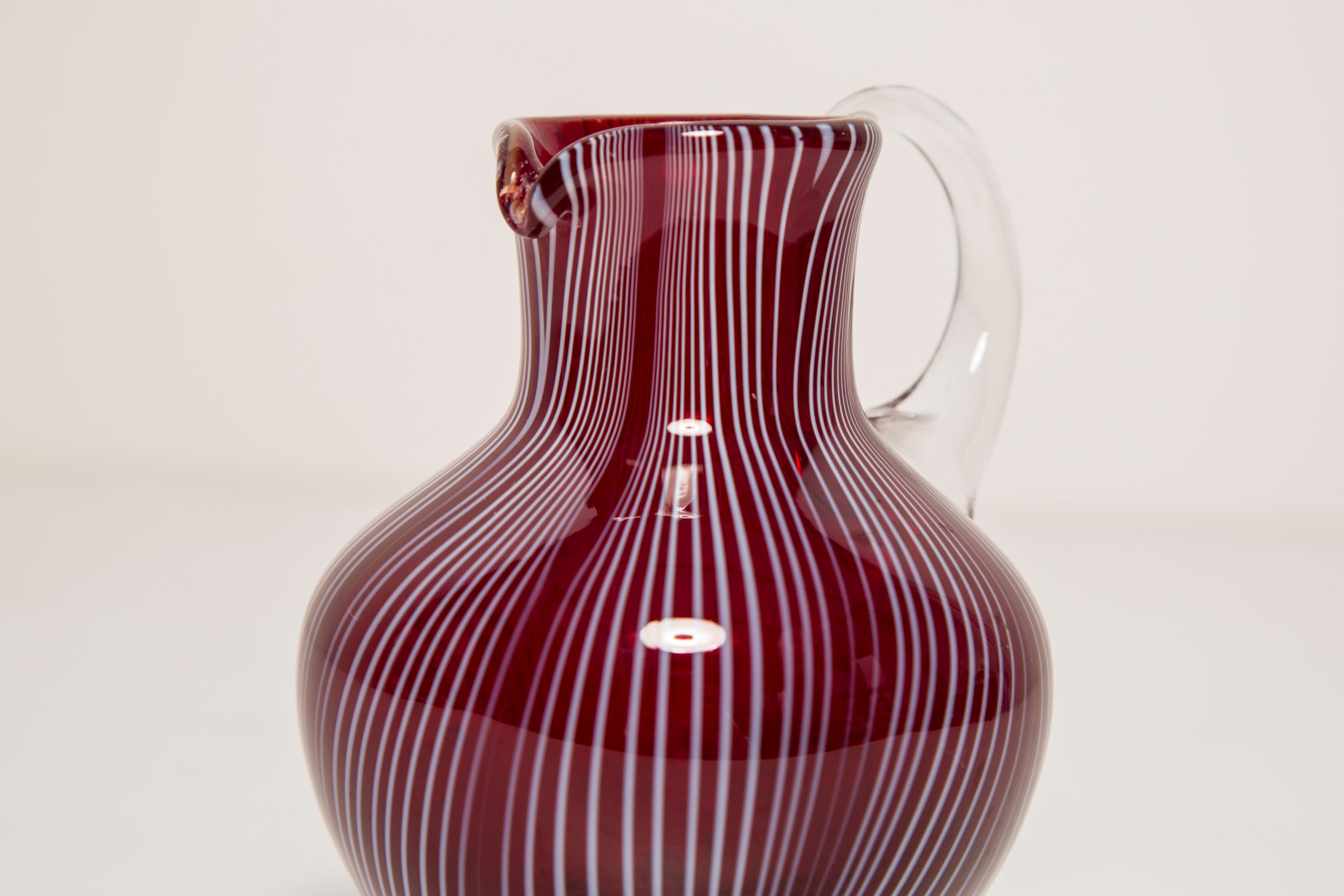 Midcentury Vintage Dark Red Small Vase, Europe, 1960s For Sale 2