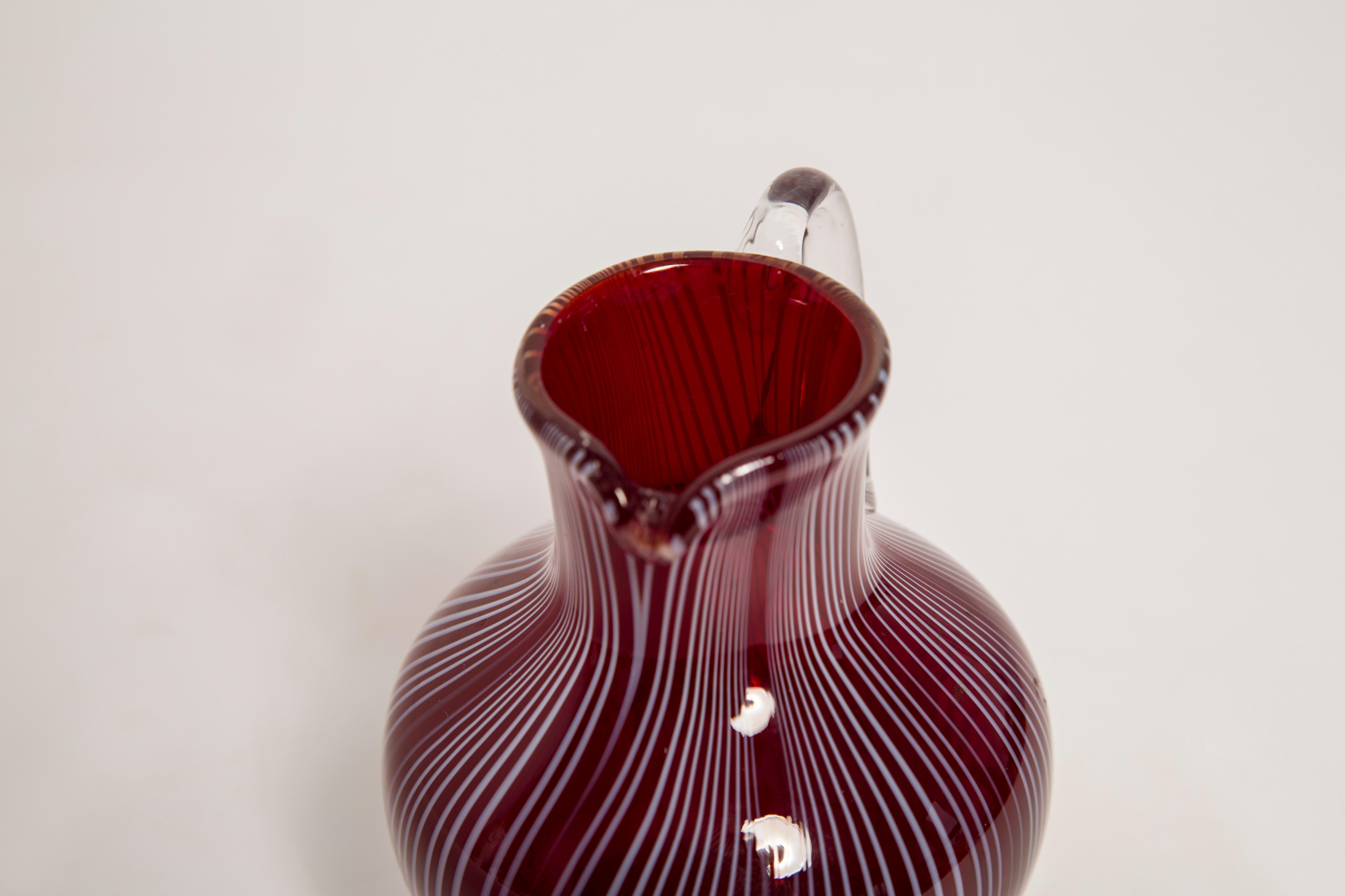 Midcentury Vintage Dark Red Small Vase, Europe, 1960s For Sale 3