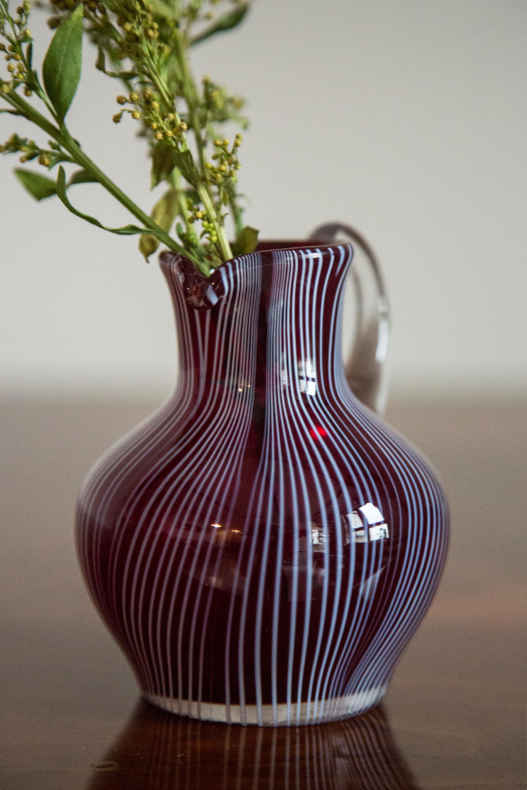Mid-Century Modern Midcentury Vintage Dark Red Small Vase, Europe, 1960s For Sale
