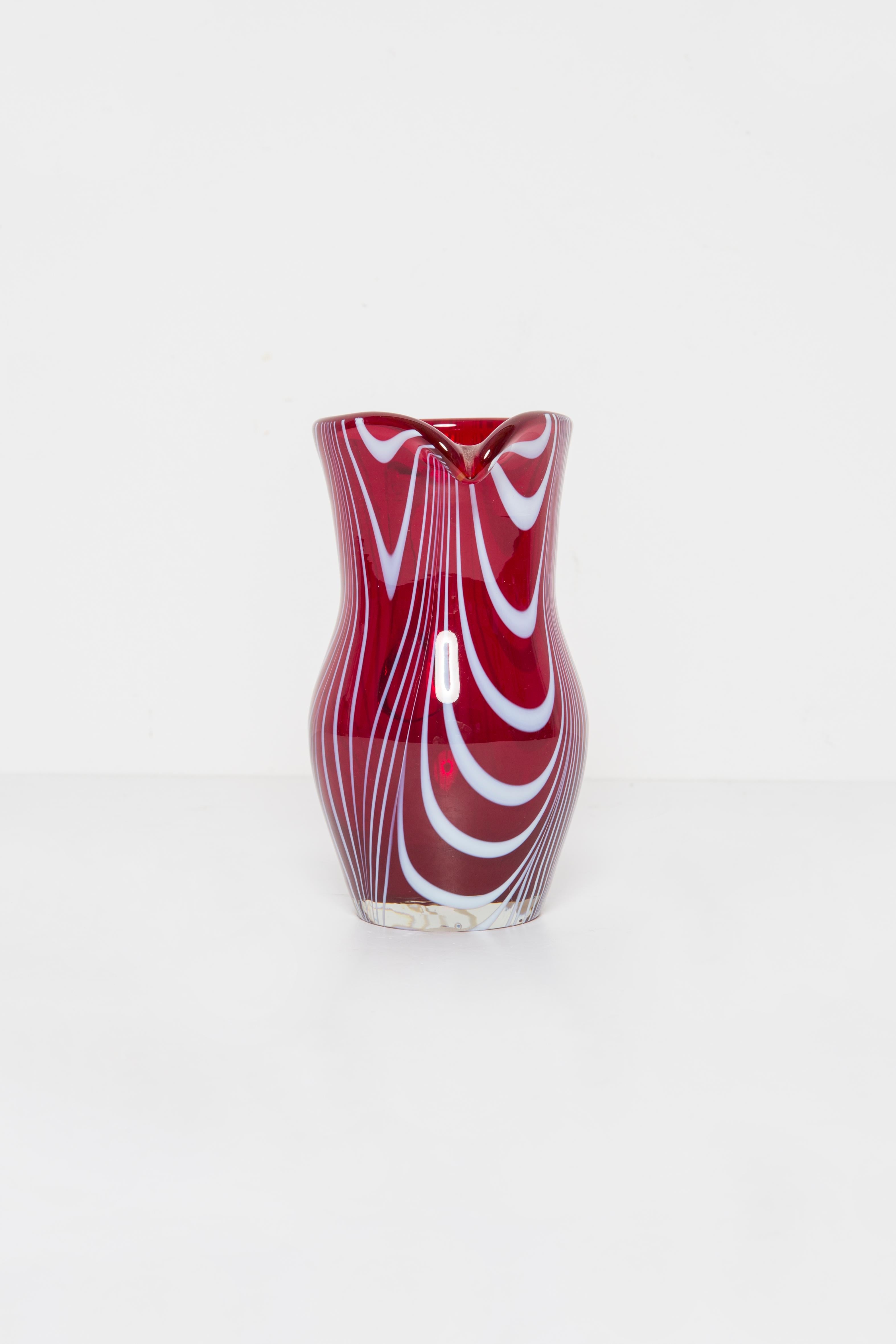Mid Century Vintage Dark Red Small Vase, Europe, 1960s For Sale 1