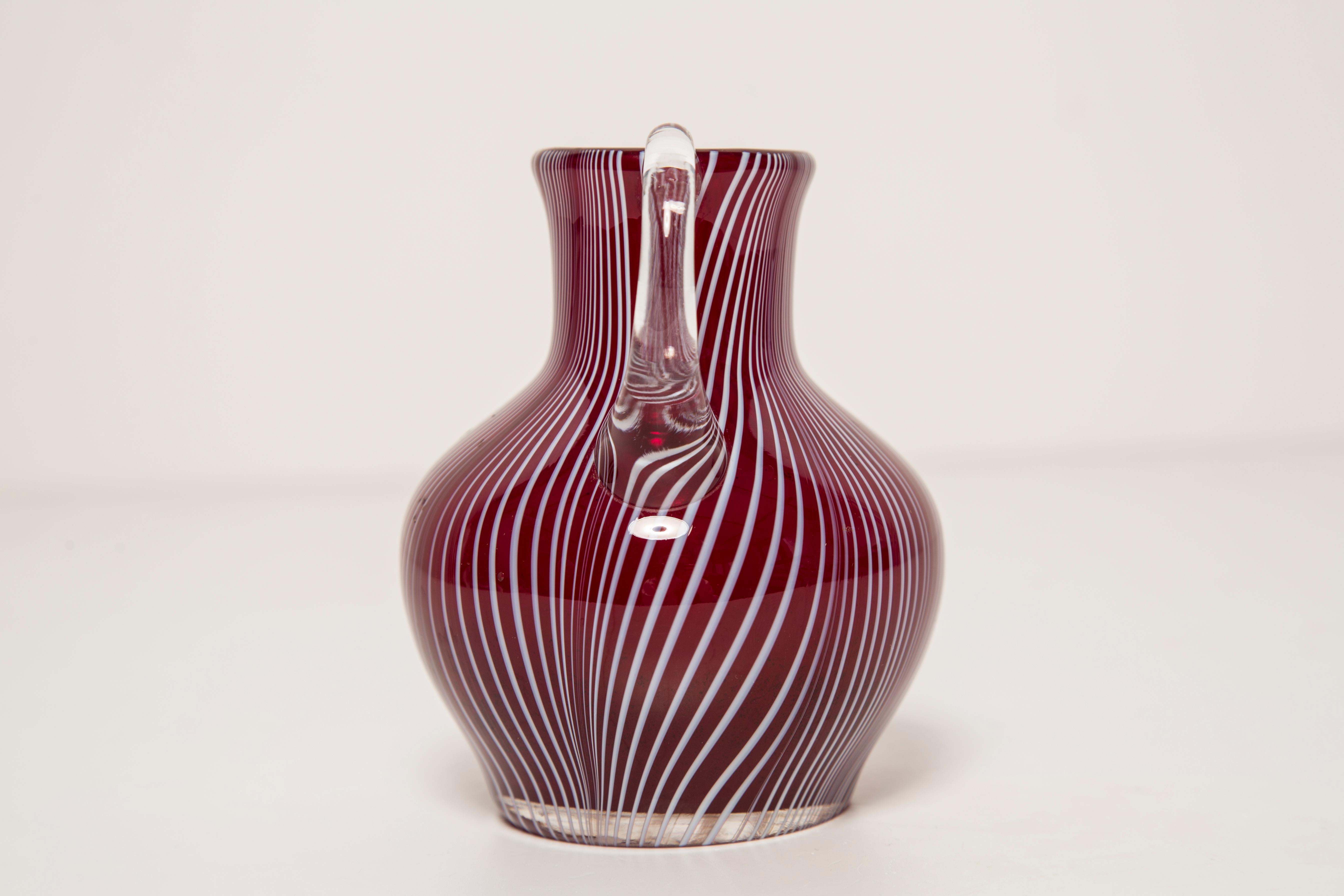 Midcentury Vintage Dark Red Small Vase, Europe, 1960s For Sale 1
