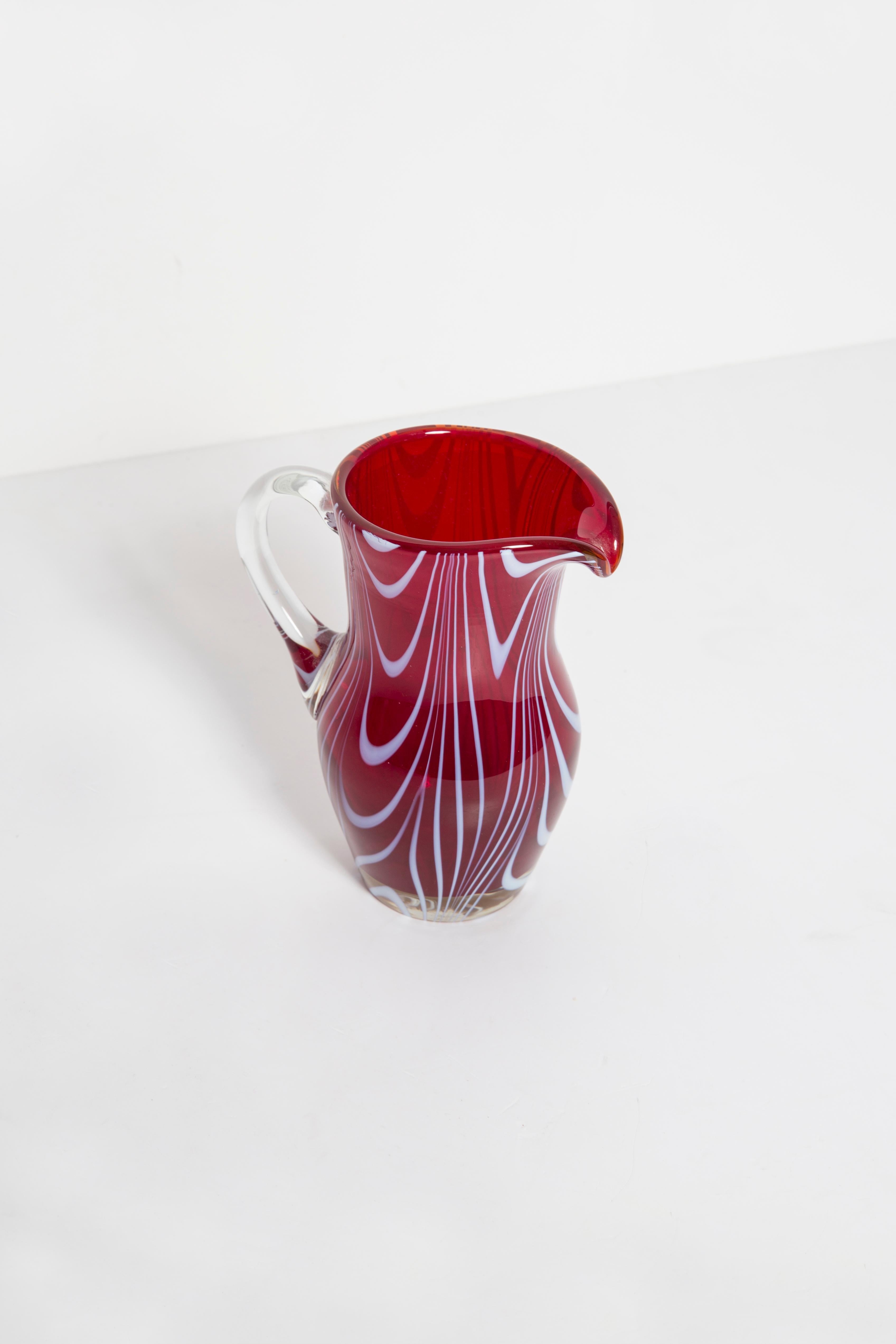 Mid Century Vintage Dark Red Small Vase, Europe, 1960s For Sale 2