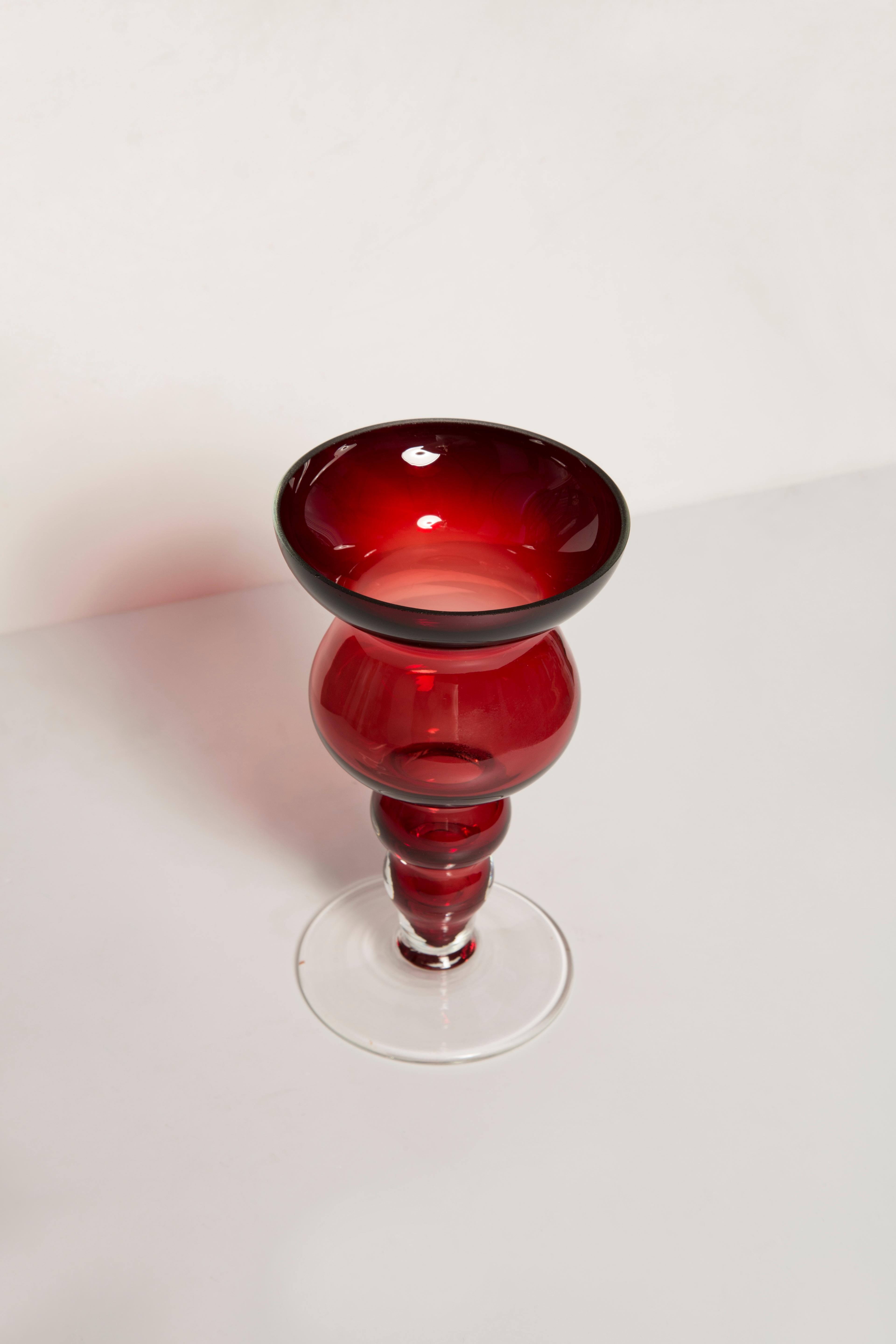 Mid Century Vintage Dark Red Vase, Europe, 1960s For Sale 3