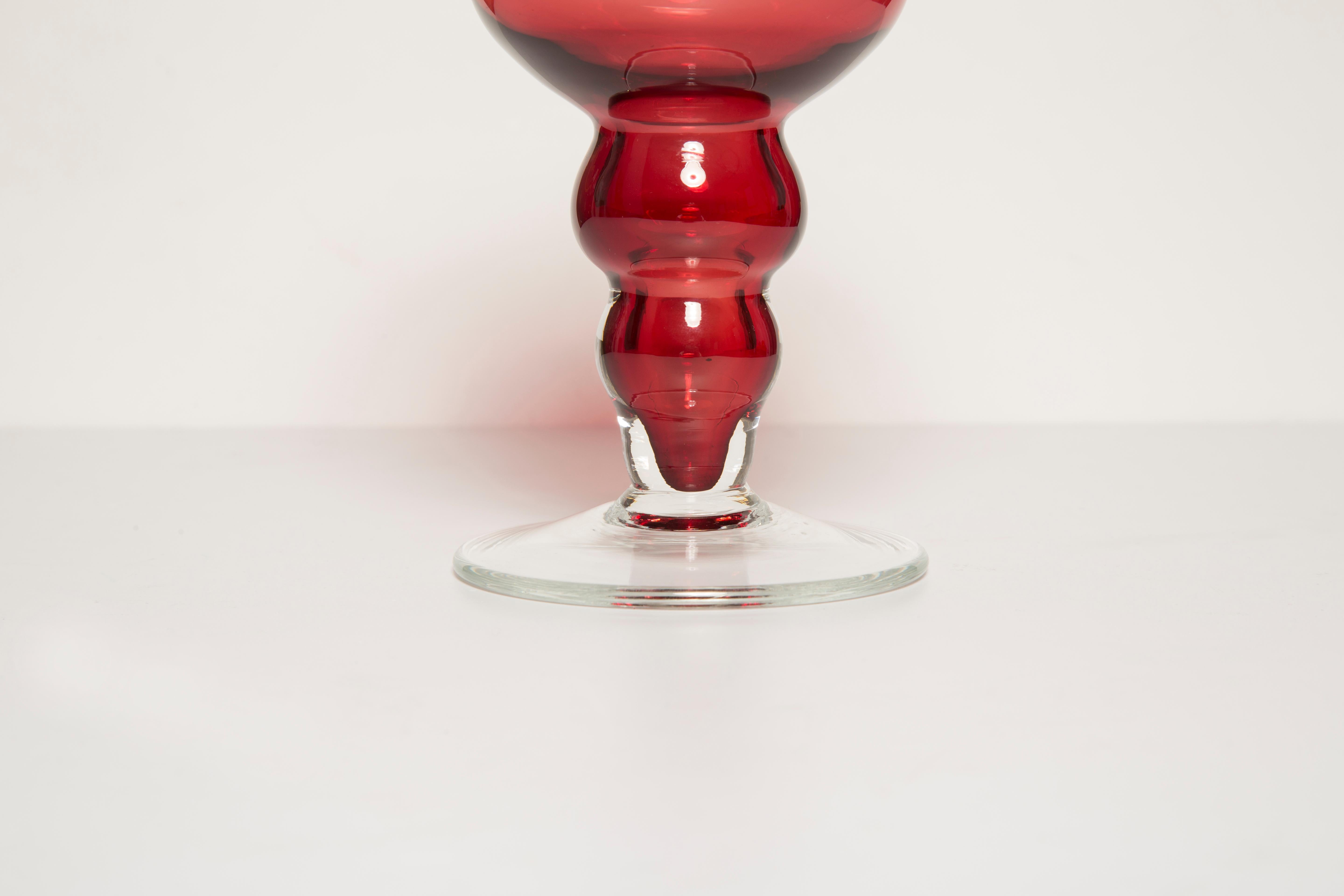 Mid Century Vintage Dark Red Vase, Europe, 1960s For Sale 4