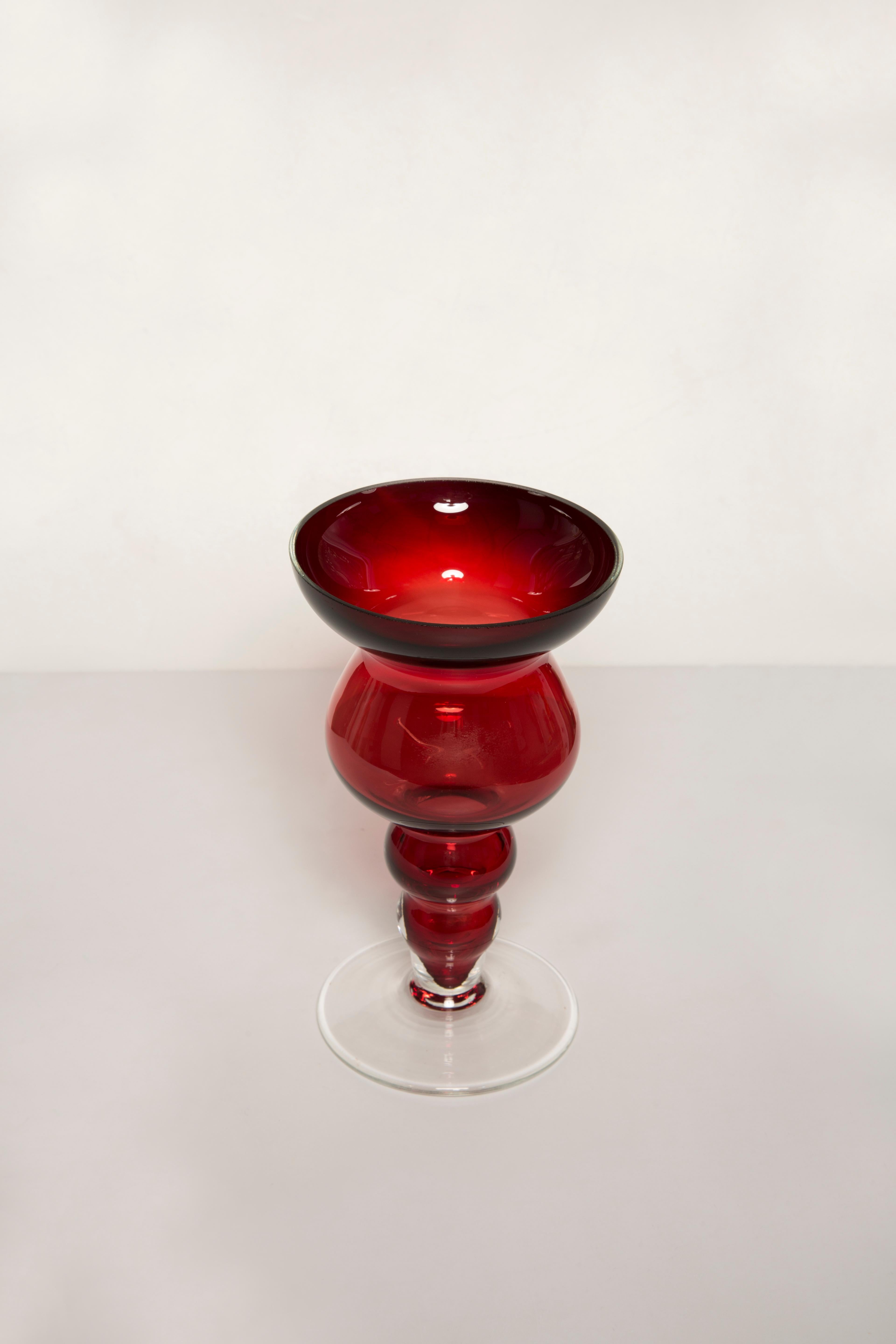 Mid Century Vintage Dark Red Vase, Europe, 1960s For Sale 2