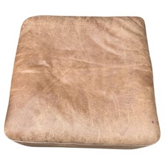 Mid Century Vintage De Sede DS 66 square brown leather ottoman