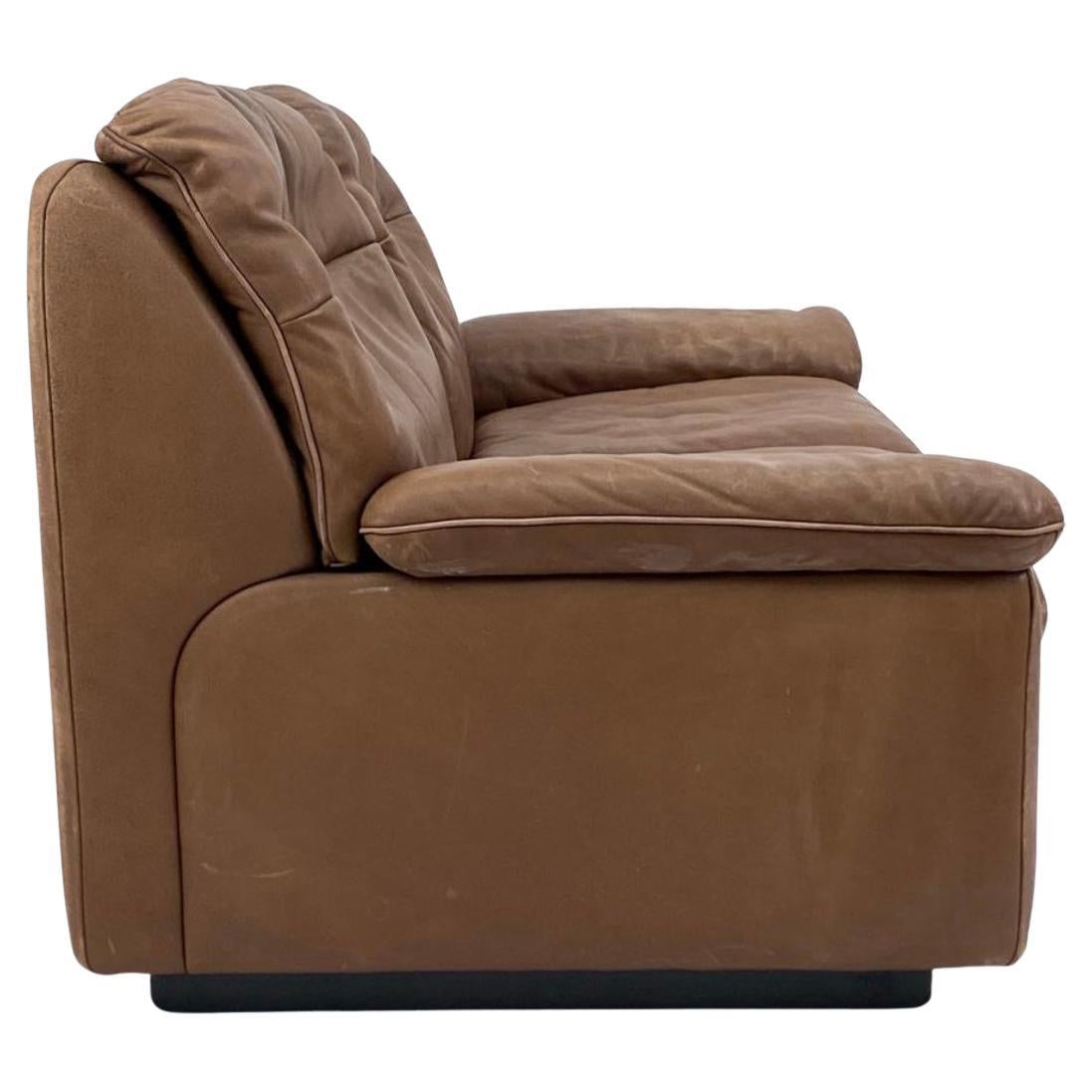 Mid-Century moderno Divano vintage di metà secolo De Sede DS 66 in pelle d'amore marrone in vendita