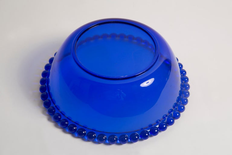 Midcentury Vintage Deep Blue Decorative Glass Plate, Italy, 1960s For