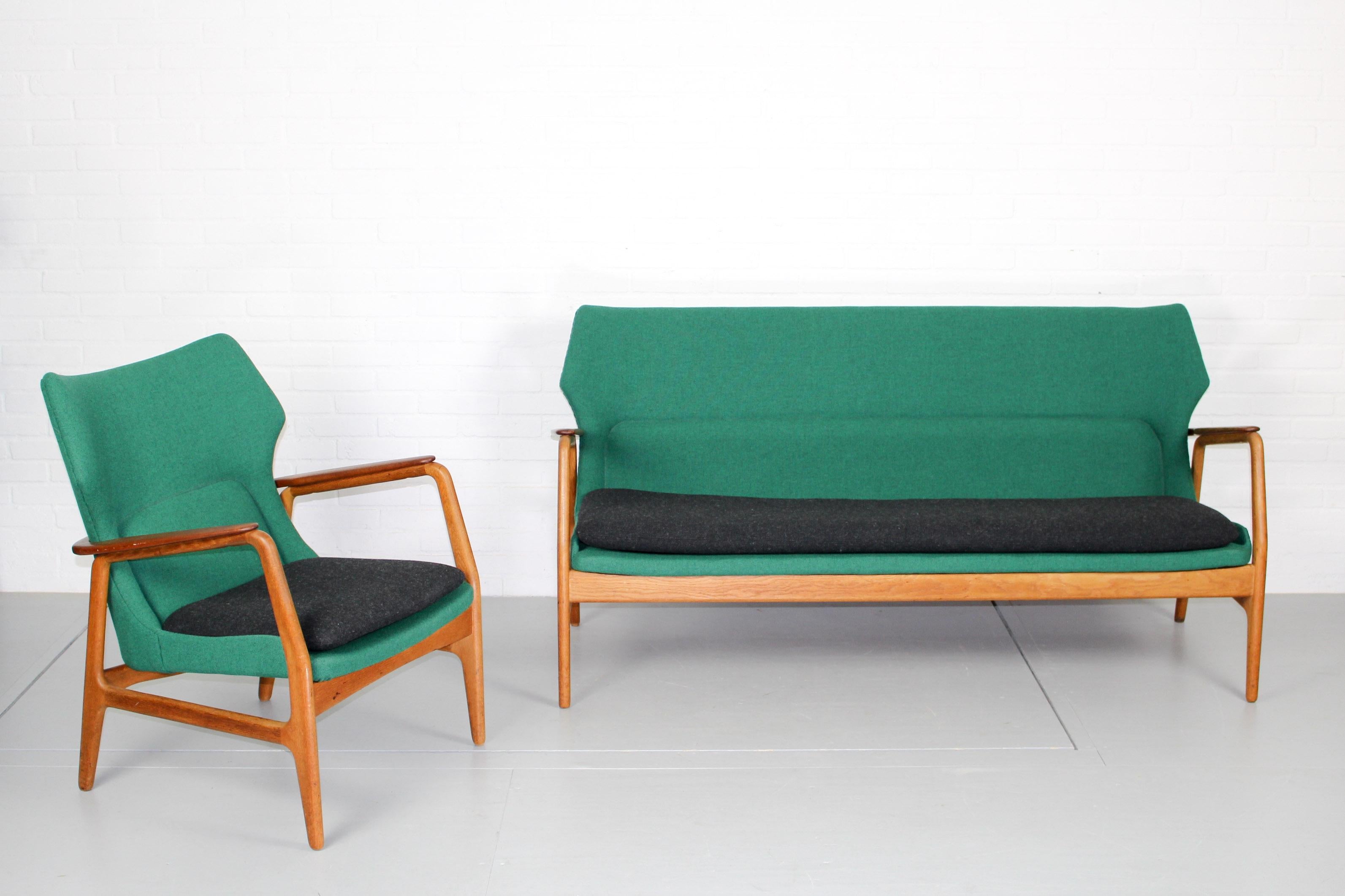 Mid-Century Modern Midcentury Vintage Design Lounge Set Bovenkamp Sofa, Tables & Wingback Chair