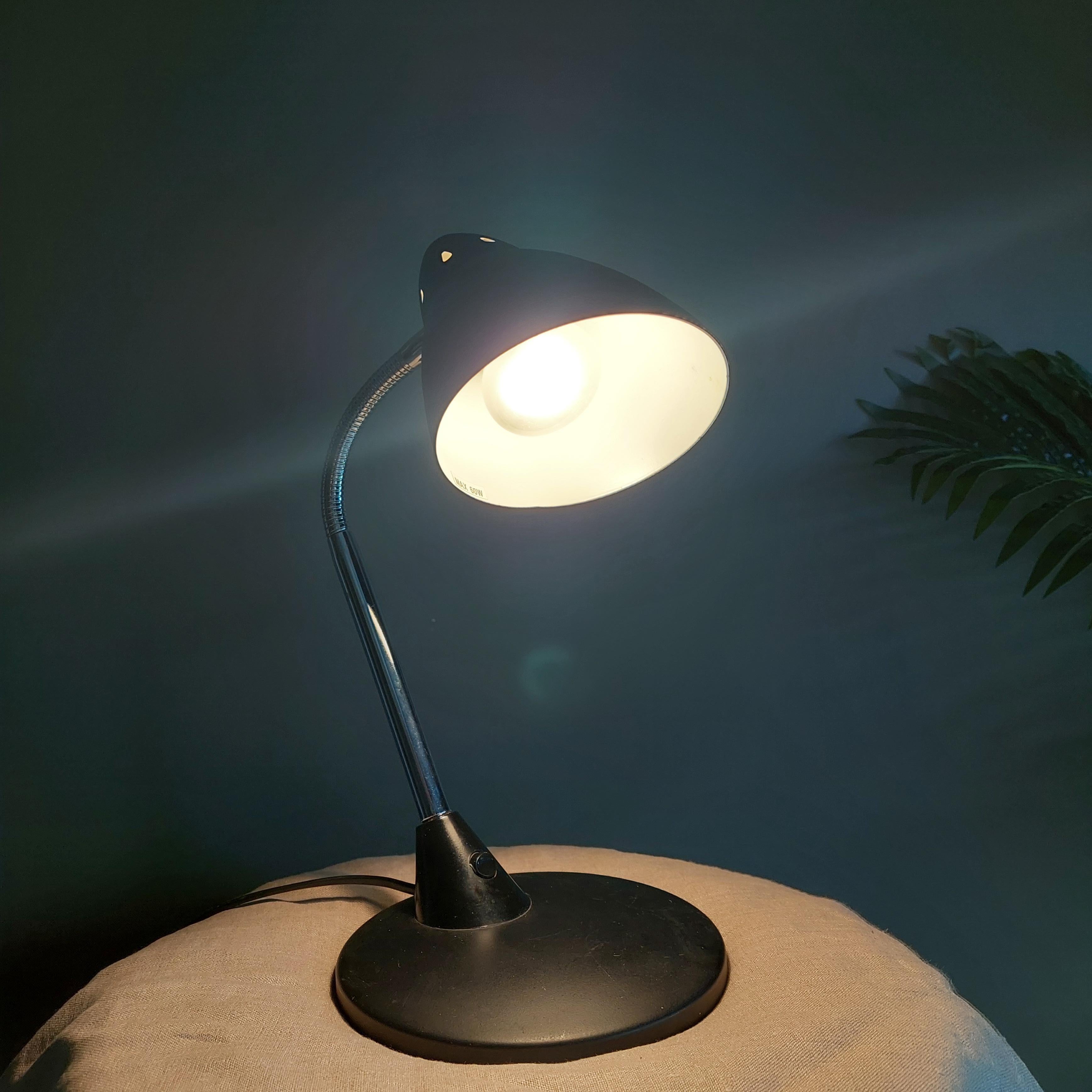 Lampe de bureau Mid Century Vintage à col de cygne ajustable, 70s 80s en vente 2