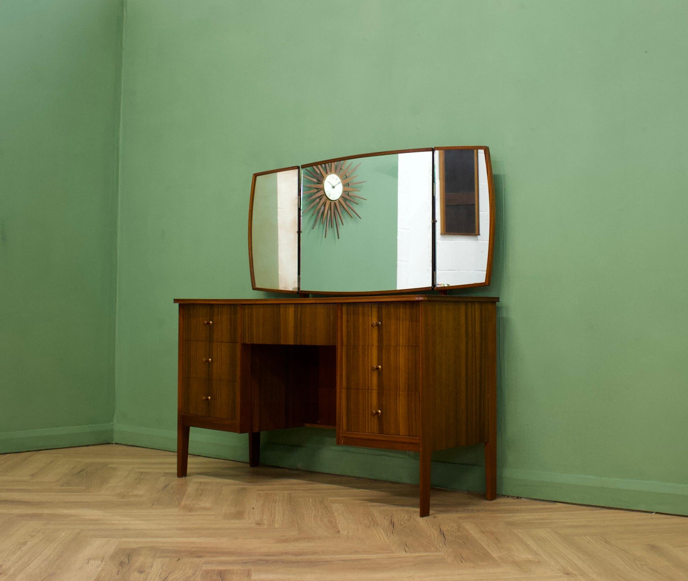 British Mid Century Vintage Dressing Table in Walnut from Vanson, 1960s For Sale