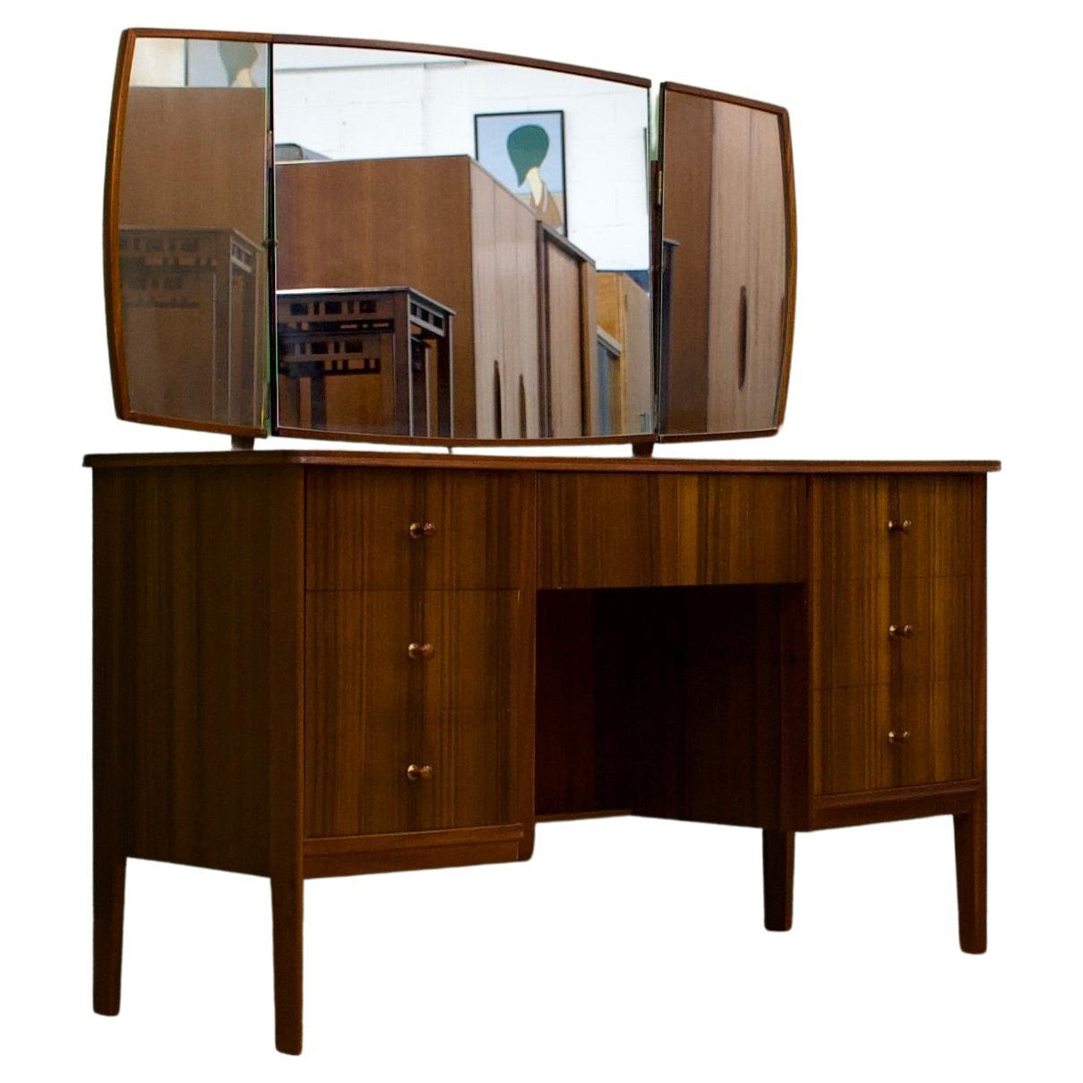 Mid Century Vintage Dressing Table in Walnut from Vanson, 1960s For Sale