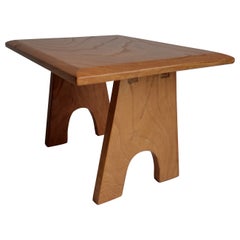 Mid Century Vintage elm low stool footstool step stand, 70s