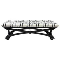 Mid-century vintage empire inspired newly upholstered bench