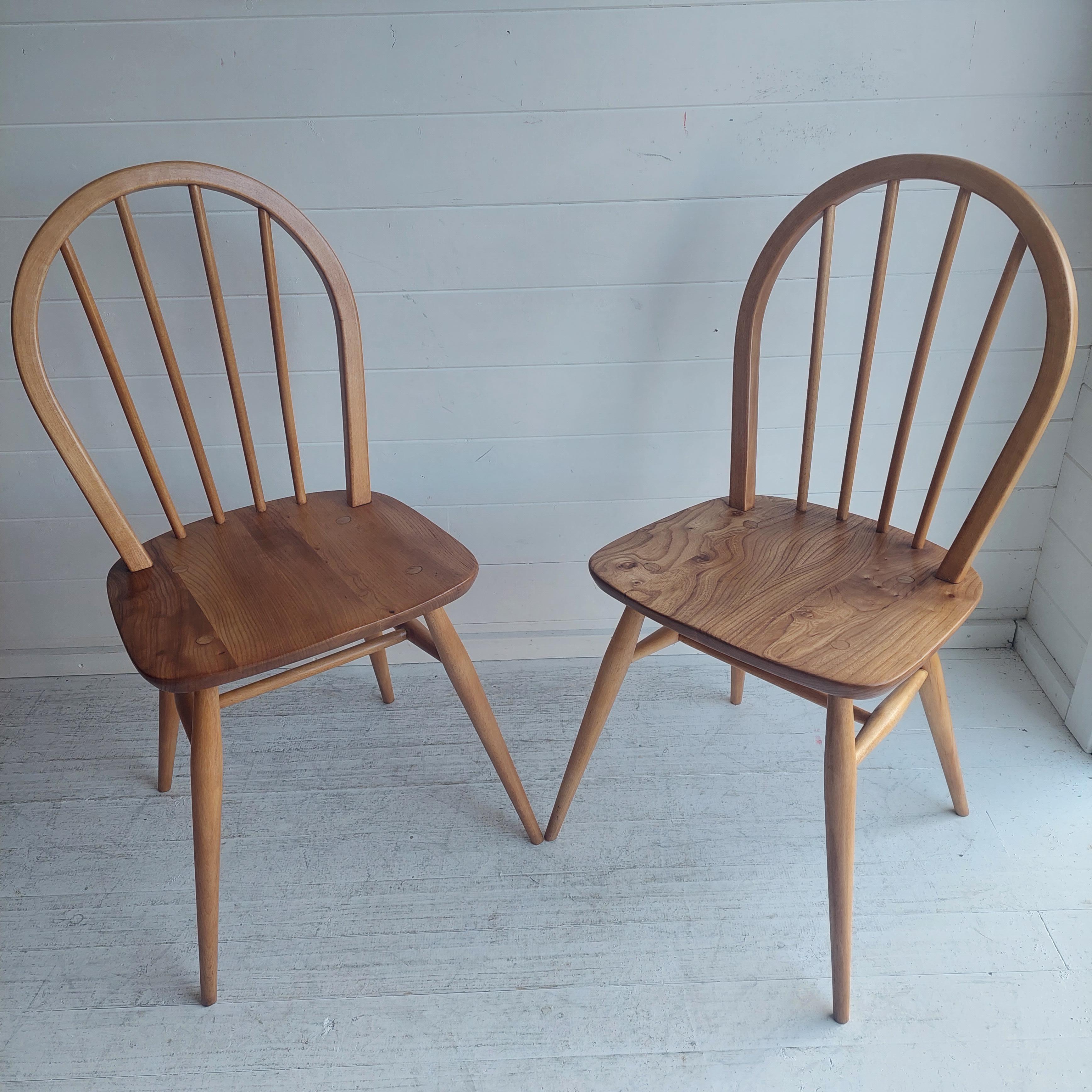 Mid Century Vintage Ercol Blonde Dining Chairs Model 400, 1960's Set of 2 3