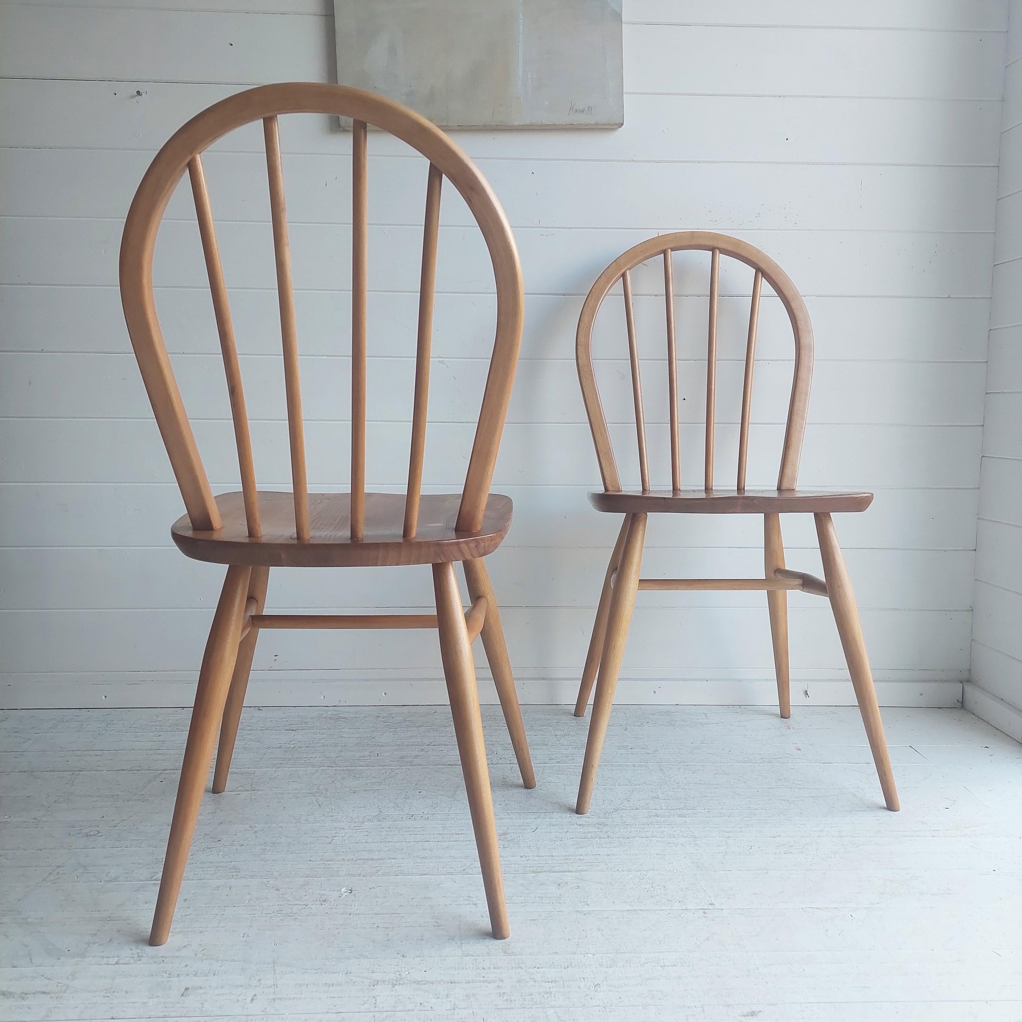 20th Century Mid Century Vintage Ercol Blonde Dining Chairs Model 400, 1960's Set of 2