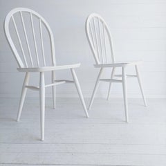 Mid Century Vintage Ercol Hoop Backed Dining Chairs Model 400, 1960's Set Of 2